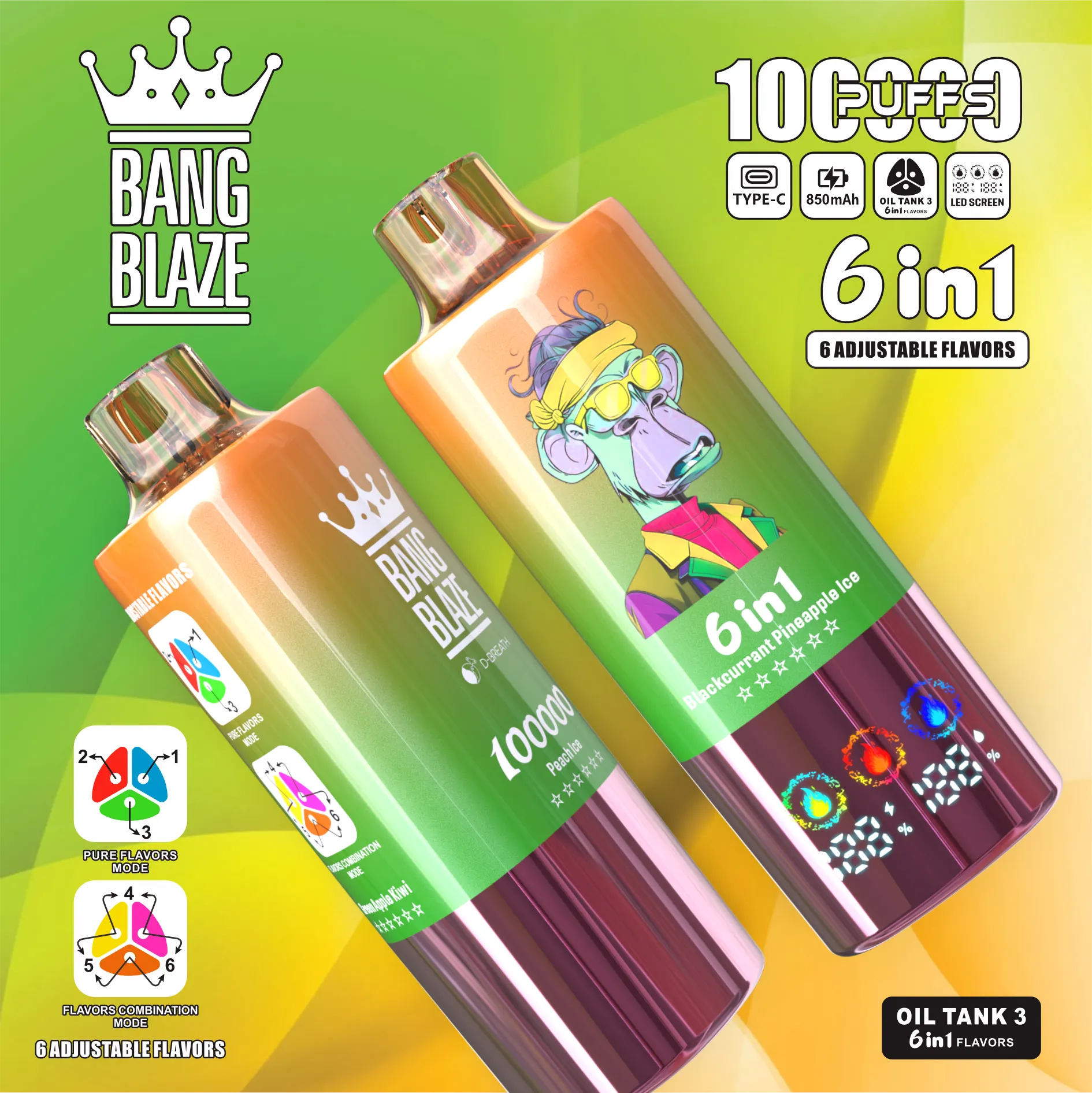 Bang Blaze 100000 100K Puffs 6 in 1(10PCS)EU - immagine 6