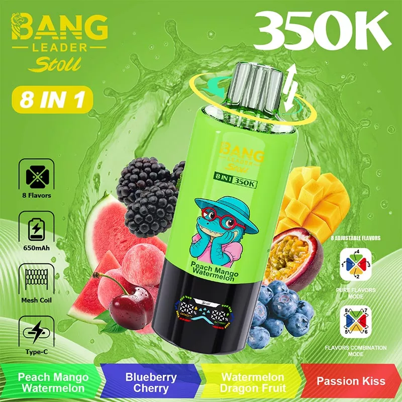 【New Arrive】Bang Leader Stoll 350K Disposable Vape – 350,000 Puffs 4-in-1 Flavor Chamber Blended 8 Flavor Experience Rechargeable Vape - immagine 2