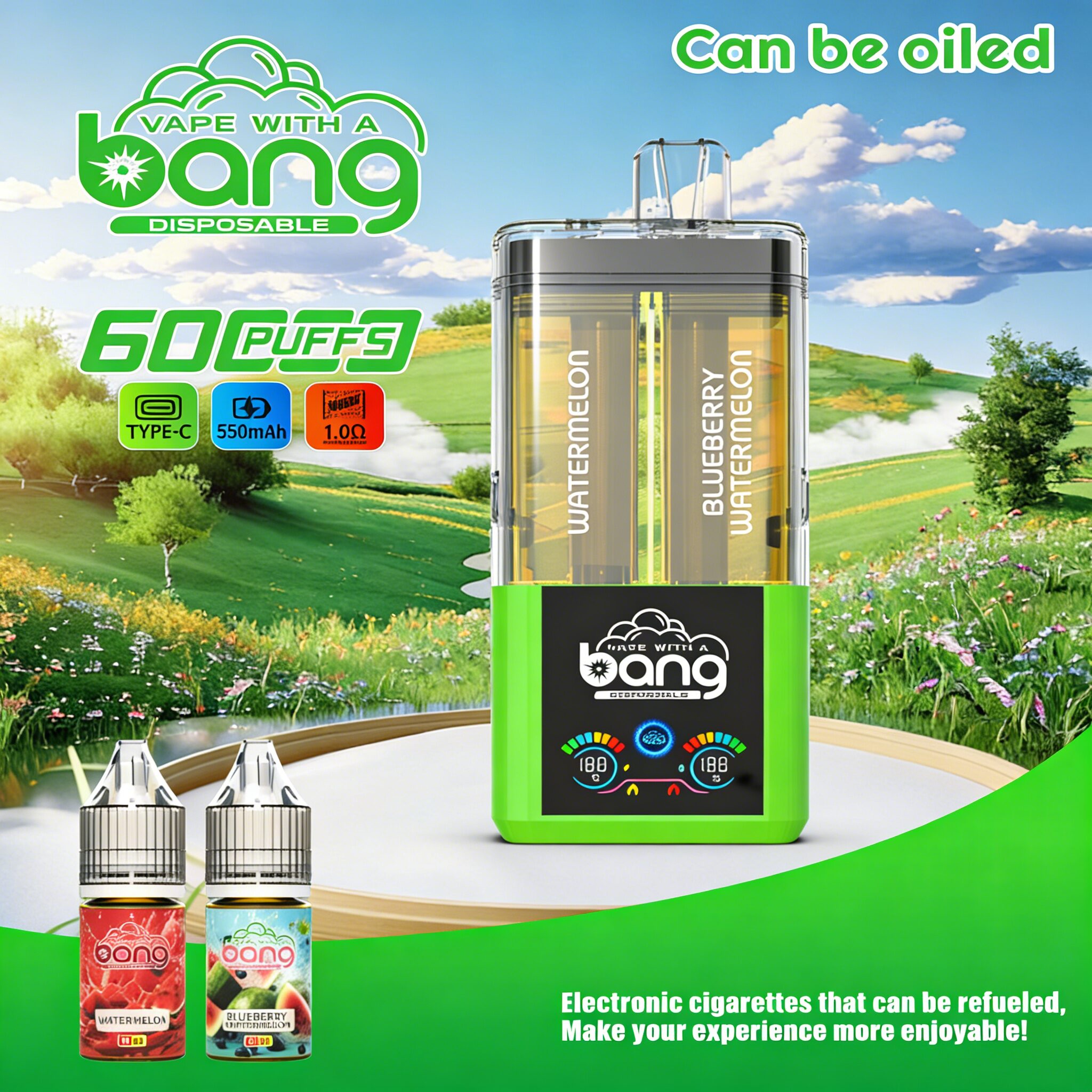 Bang Dual Refillable Oil 60K Vape | 60000 Puffs - immagine 3