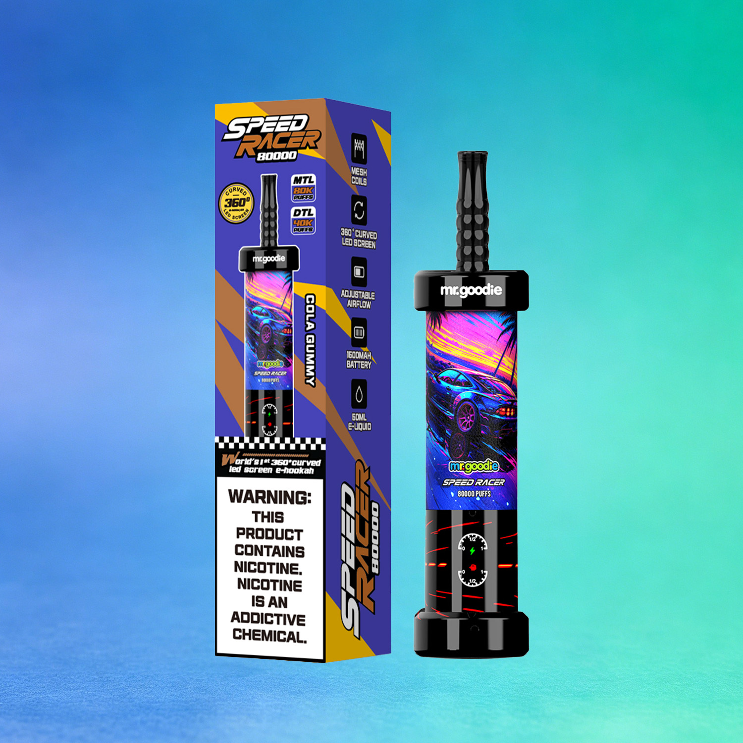 Mr. Goodie Speed Racer 80K 80000 Puffs Disposable Vape Dual Mode Rechargeable LED Display E-Cigarette - immagine 9