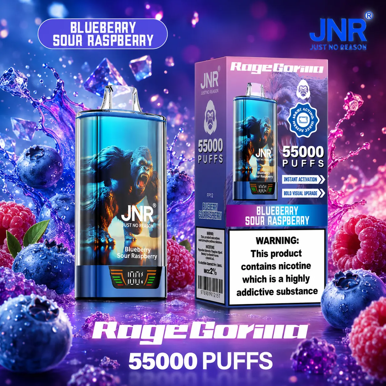 JNR Rage Gorilla Vape | 55000 Puffs (50 PCS) - immagine 6