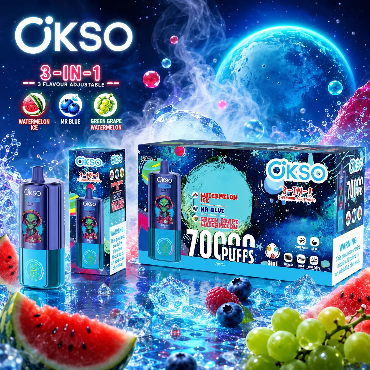 OKSO 3in1 70K Disposable Vape(10PCS) - immagine 10