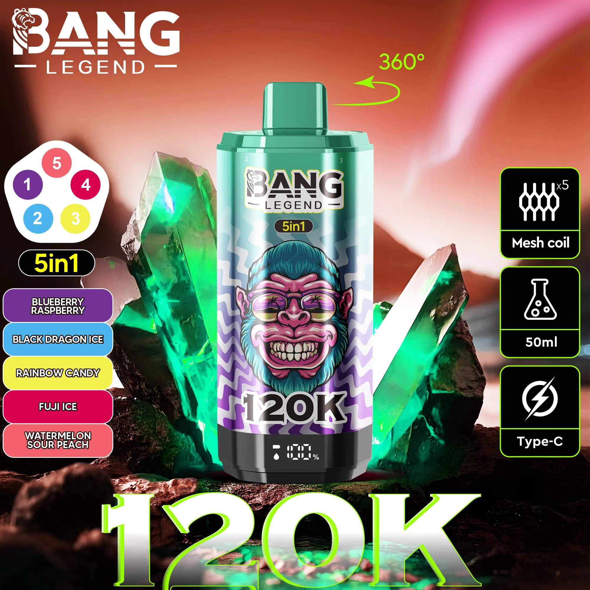 Bang Legend 120000 120K Puffs 5 in 1 (10PCS)EU - immagine 23