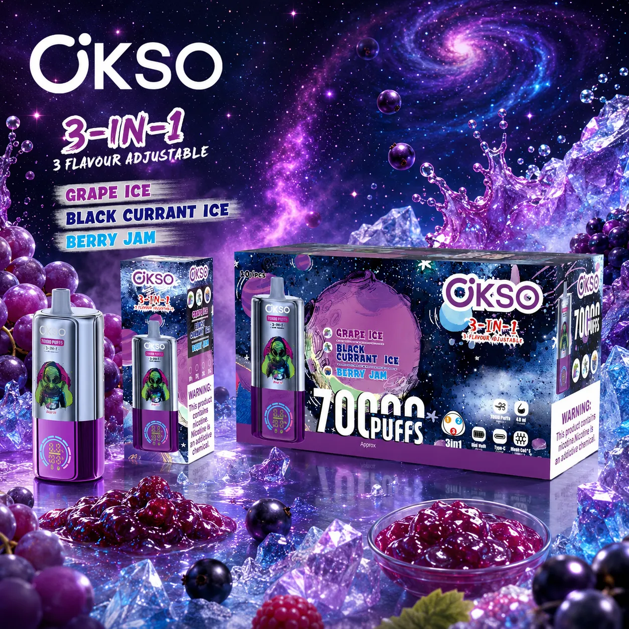 OKSO 3in1 70K Disposable Vape(10PCS) - immagine 9