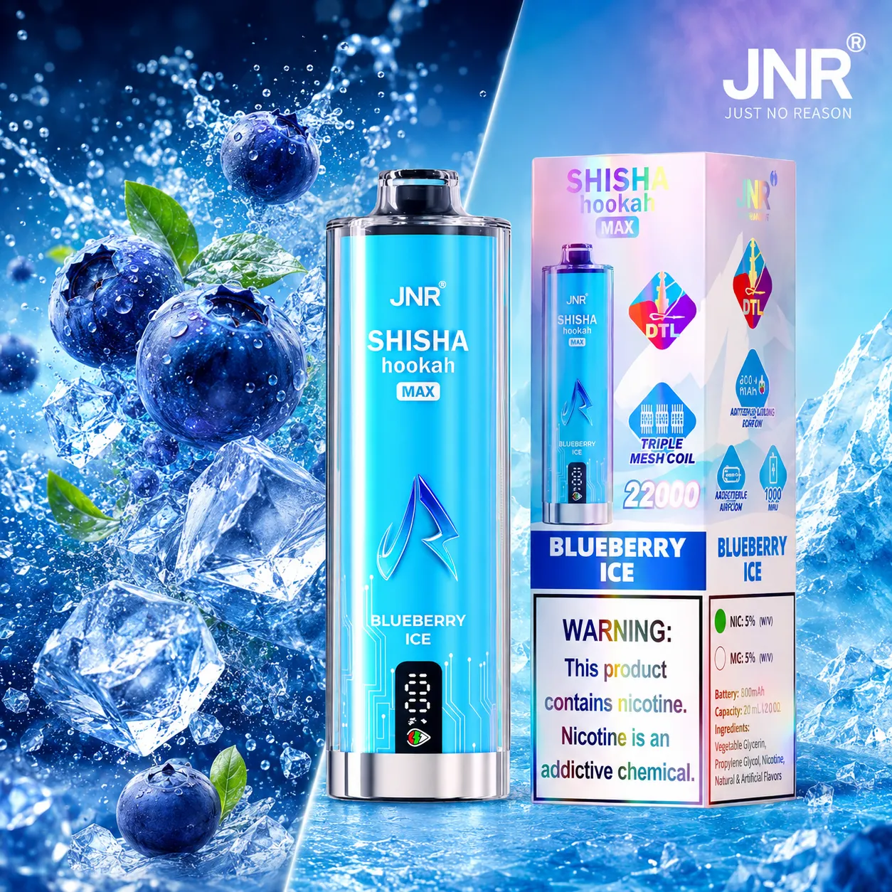 JNR Shisha Max Vape | 22000 Puffs (50 PCS) - immagine 3