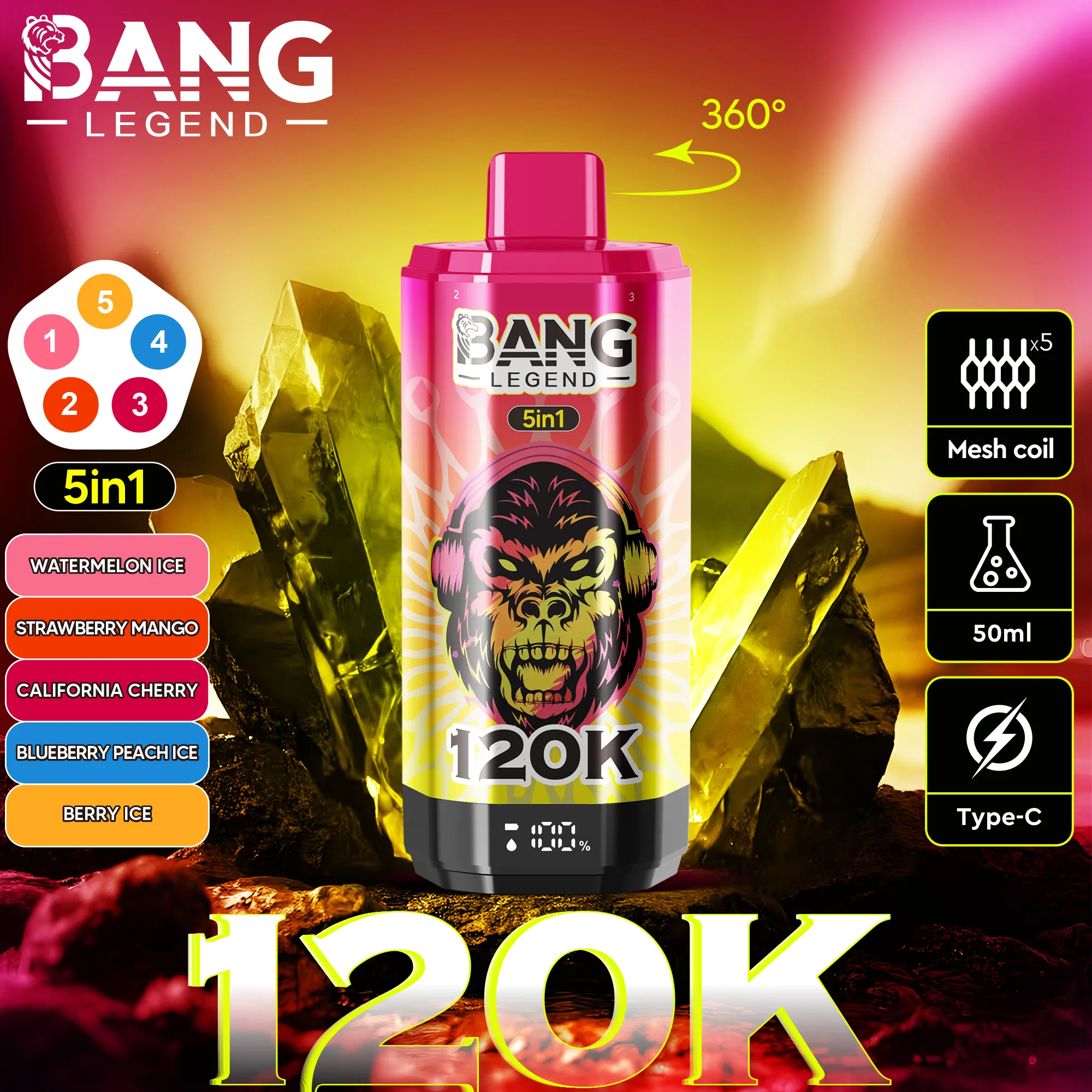 Bang Legend 120000 120K Puffs 5 in 1 (10PCS)EU - immagine 5