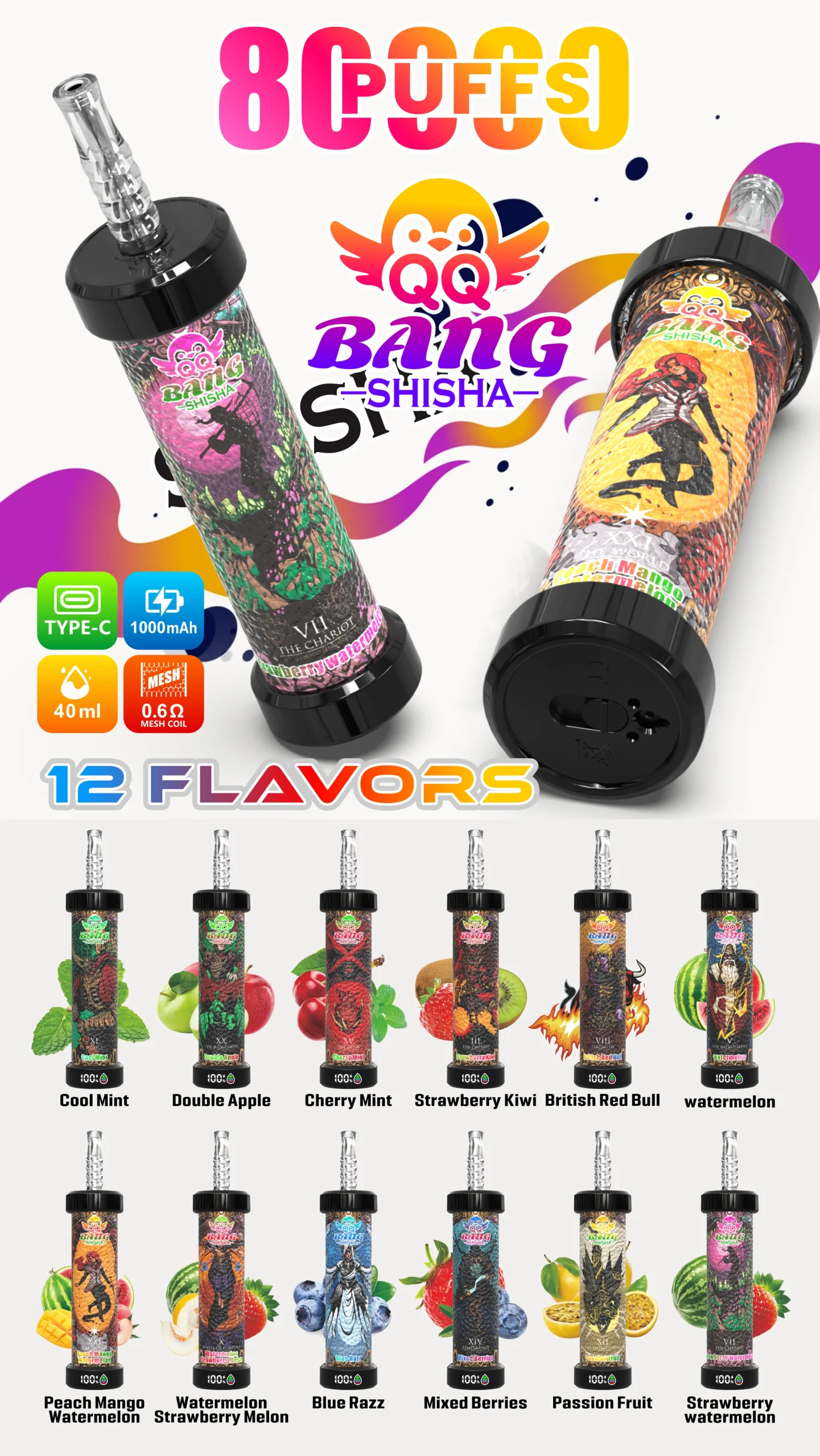 BANG BLAZE 80KPuffs Shisha Disposable Vapes - immagine 15