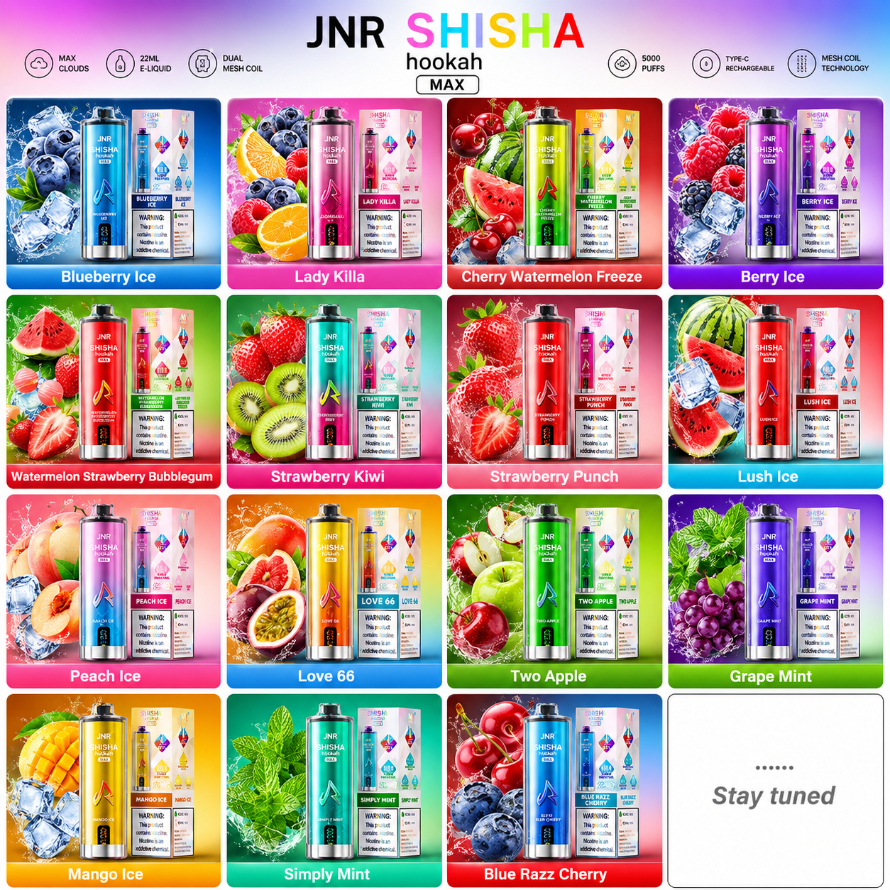 JNR Shisha Max Vape | 22000 Puffs (50 PCS) - immagine 4