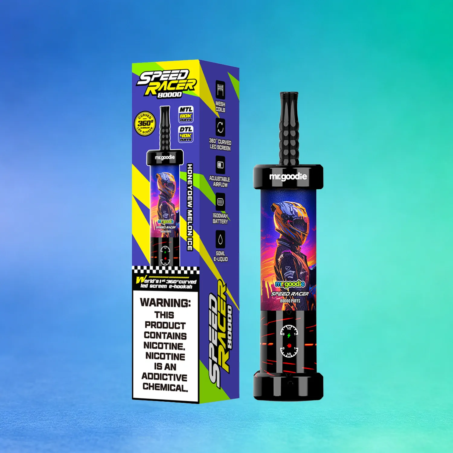 Mr. Goodie Speed Racer 80K 80000 Puffs Disposable Vape Dual Mode Rechargeable LED Display E-Cigarette - immagine 6