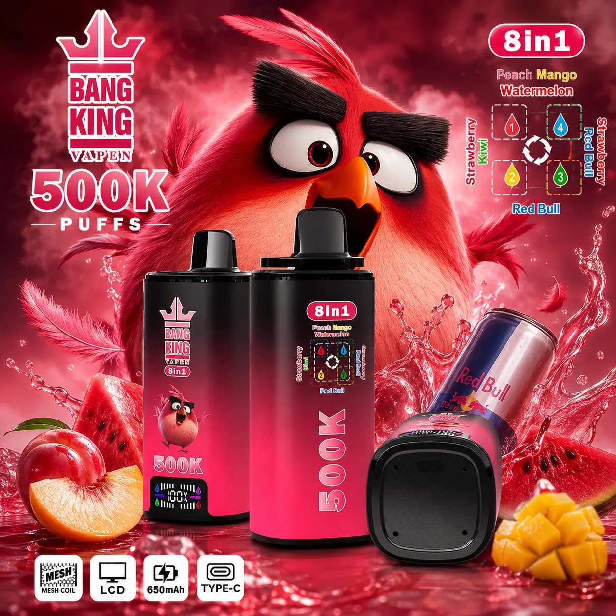 【New Arrive】Bang King 500K:8-in-1 Flavors Vape - immagine 5