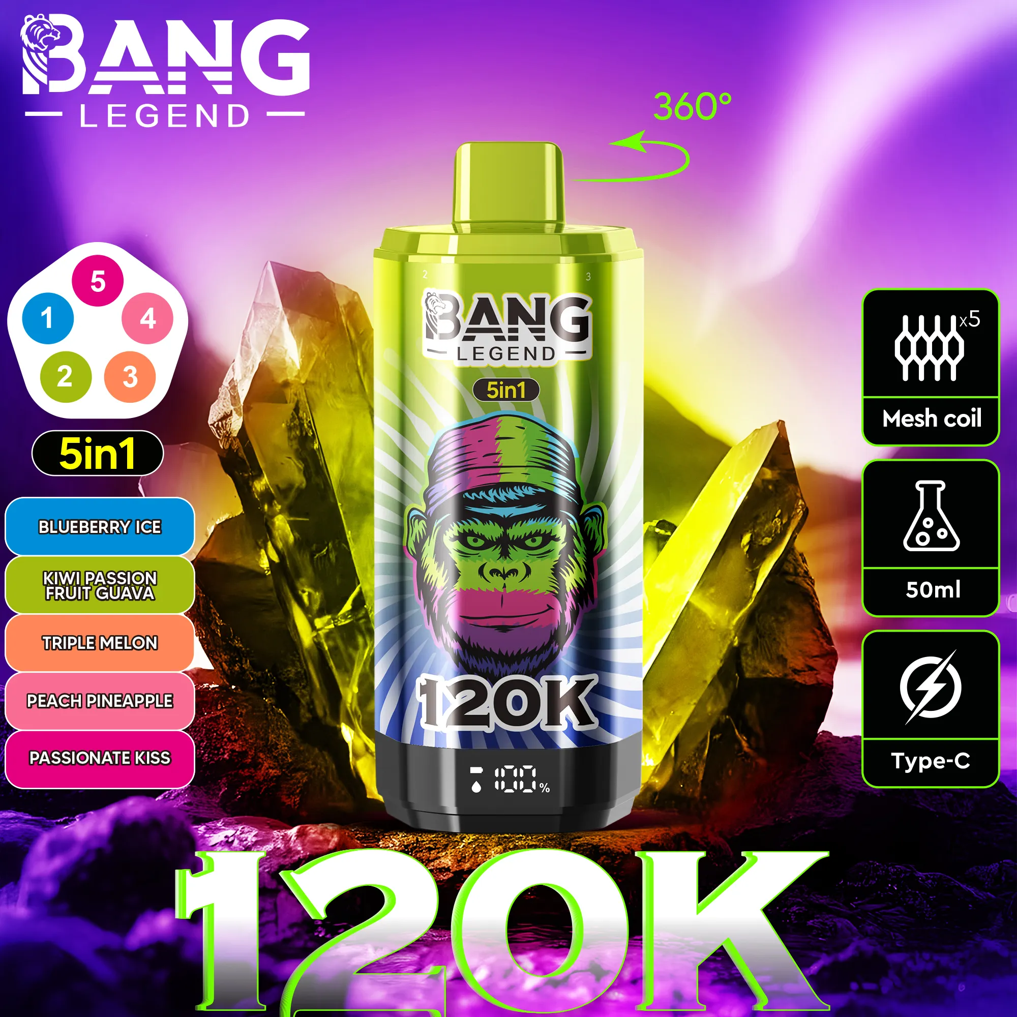 Bang Legend 120000 120K Puffs 5 in 1 (10PCS)EU - immagine 3