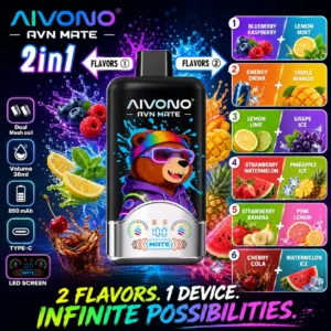 AIVONO AVN MATE 2 In 1 120K Vape | 120000 Puffs（10PCS）