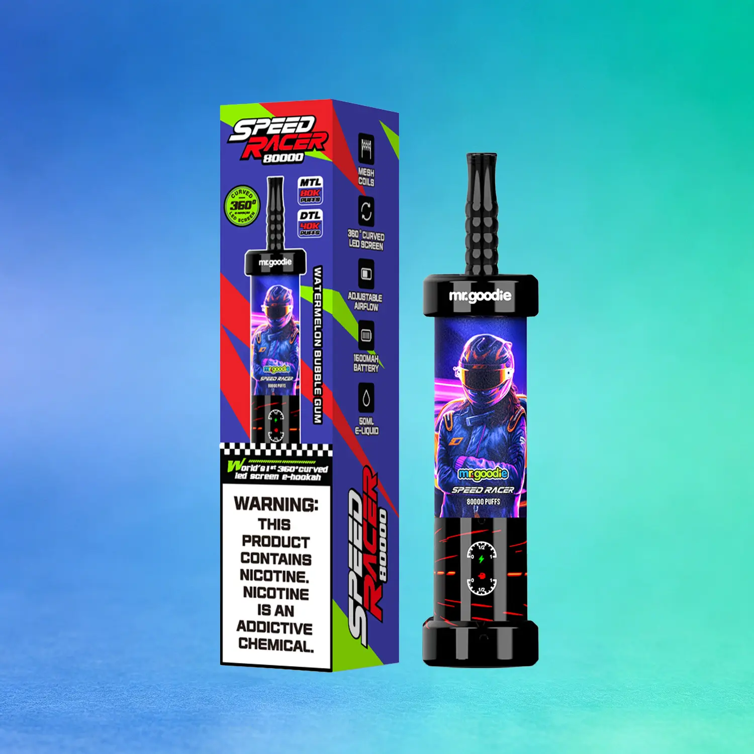 Mr. Goodie Speed Racer 80K 80000 Puffs Disposable Vape Dual Mode Rechargeable LED Display E-Cigarette - immagine 2