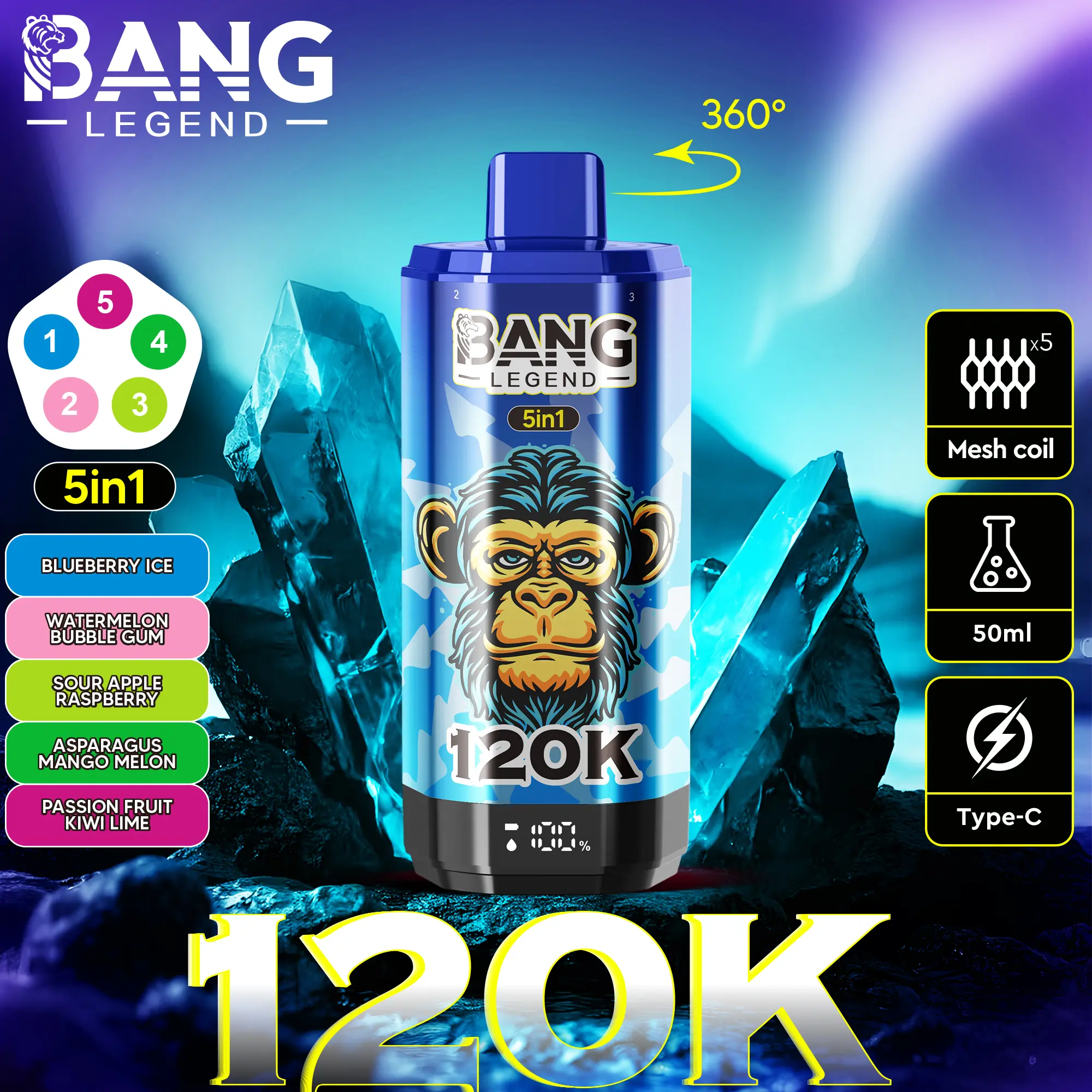 Bang Legend 120000 120K Puffs 5 in 1 (10PCS)EU - immagine 26