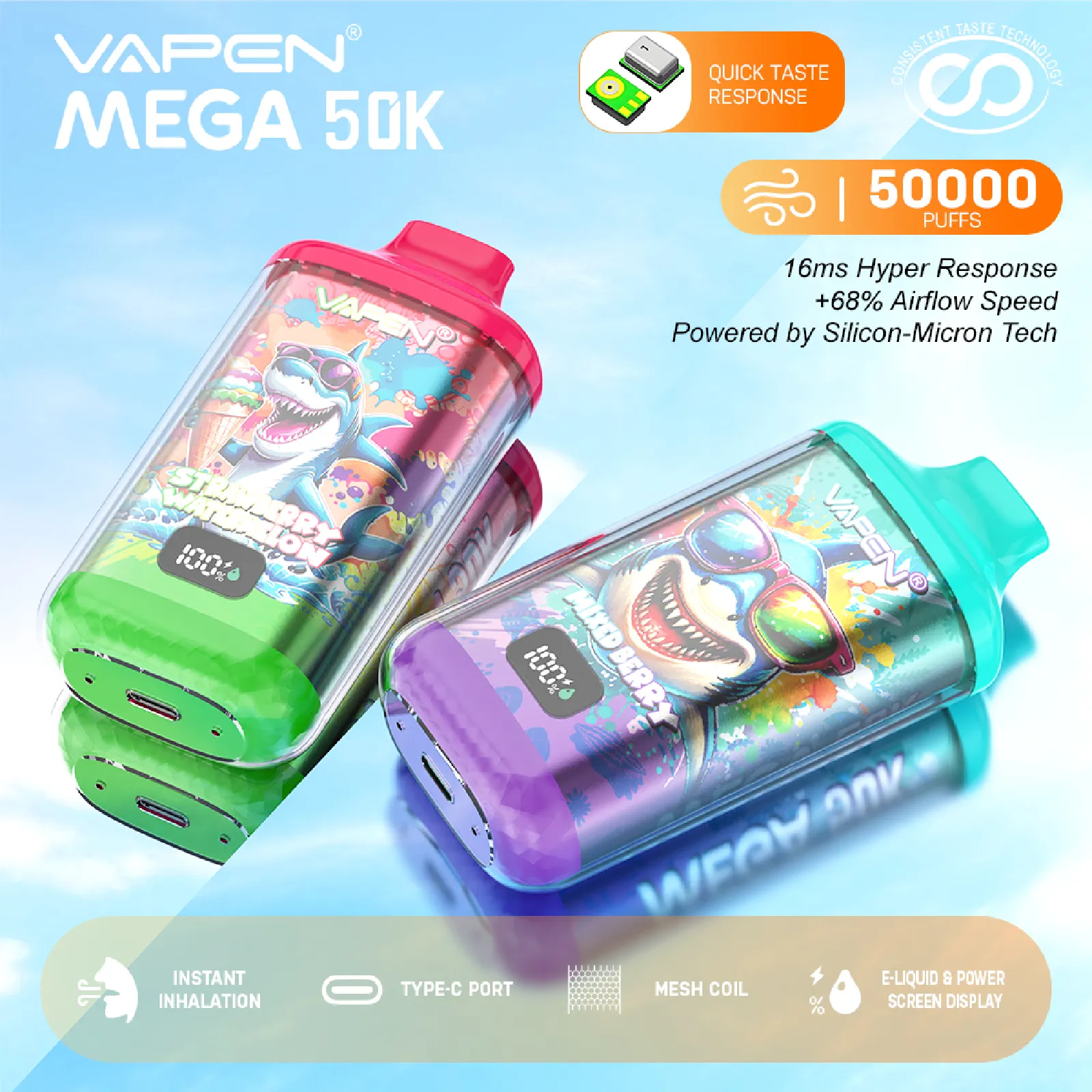 Vapen Mega 50K – Wholesale Vape Europe (50PCS)EU - immagine 7