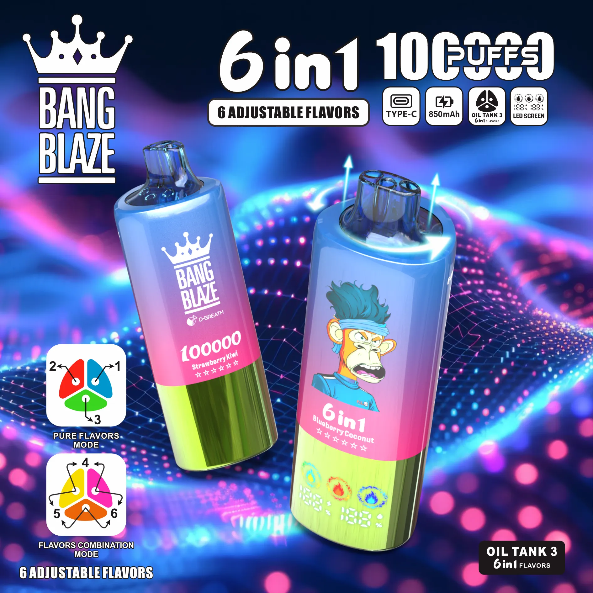 Bang Blaze 100000 100K Puffs 6 in 1(10PCS)EU - immagine 9