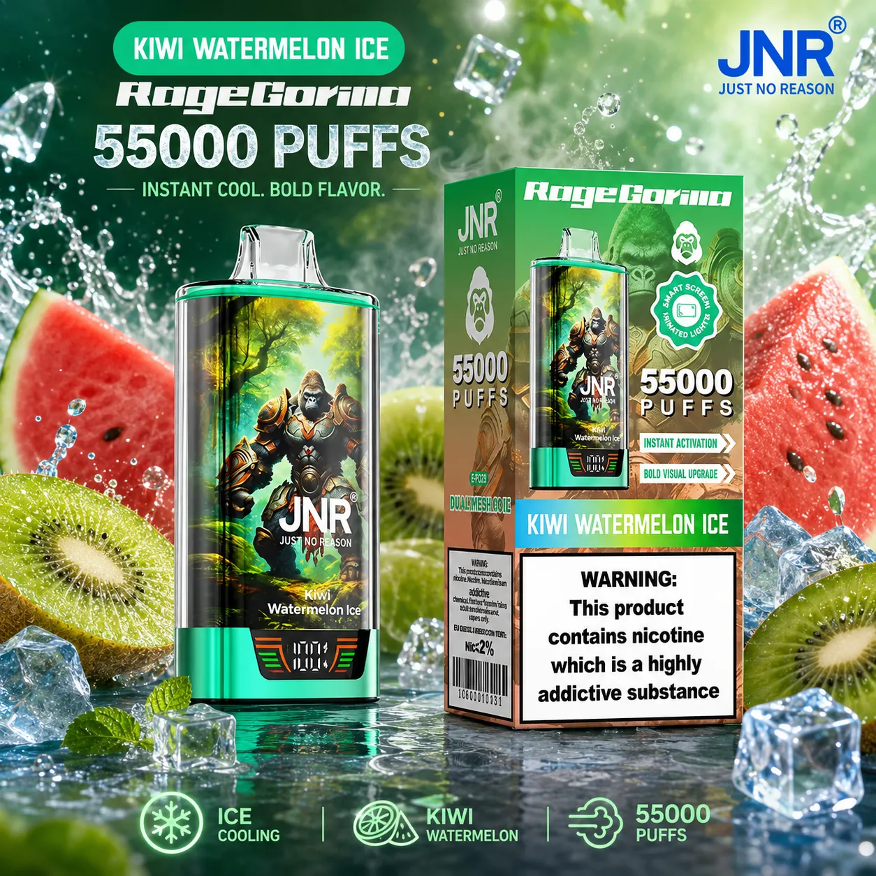 JNR Rage Gorilla Vape | 55000 Puffs (50 PCS) - immagine 4