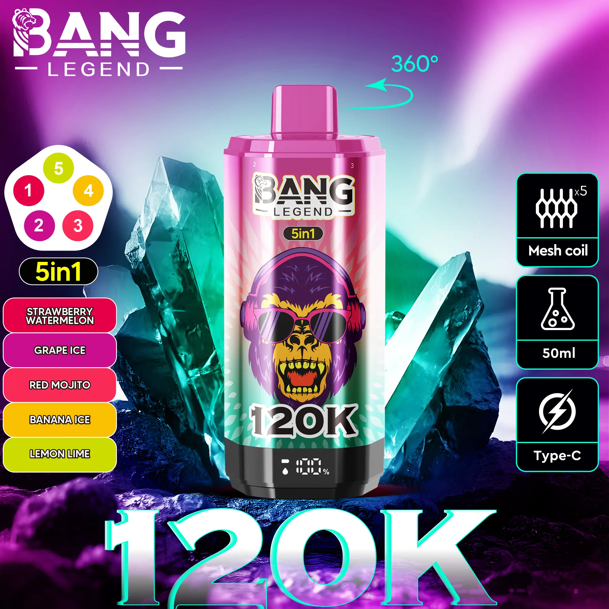 Bang Legend 120000 120K Puffs 5 in 1 (10PCS)EU - immagine 10