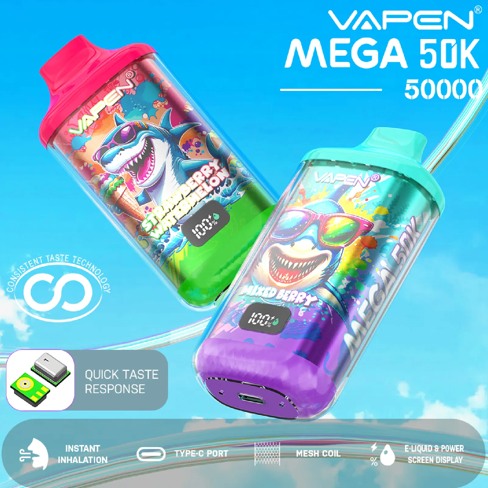 Vapen Mega 50K – Wholesale Vape Europe (50PCS)EU - immagine 4