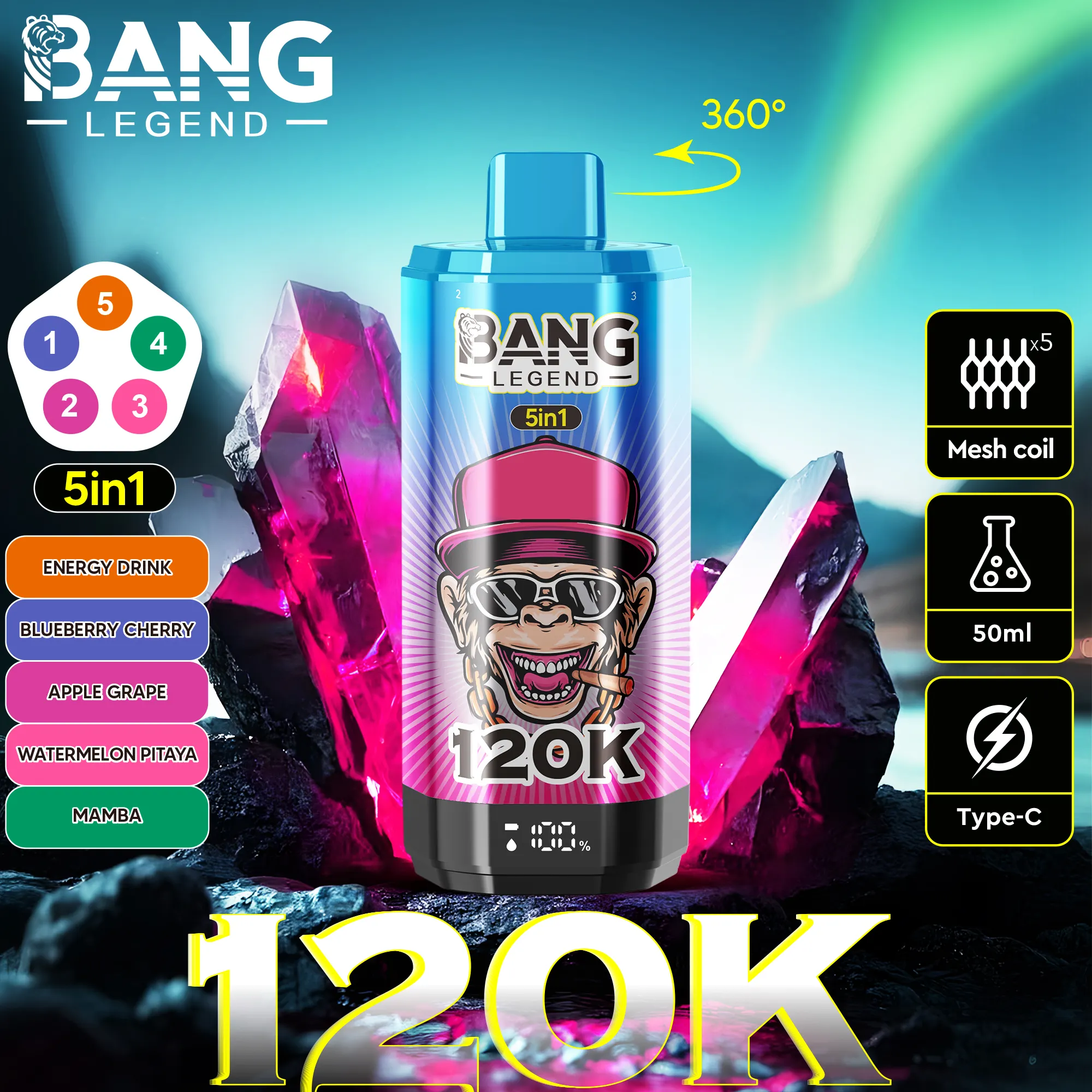 Bang Legend 120000 120K Puffs 5 in 1 (10PCS)EU - immagine 19