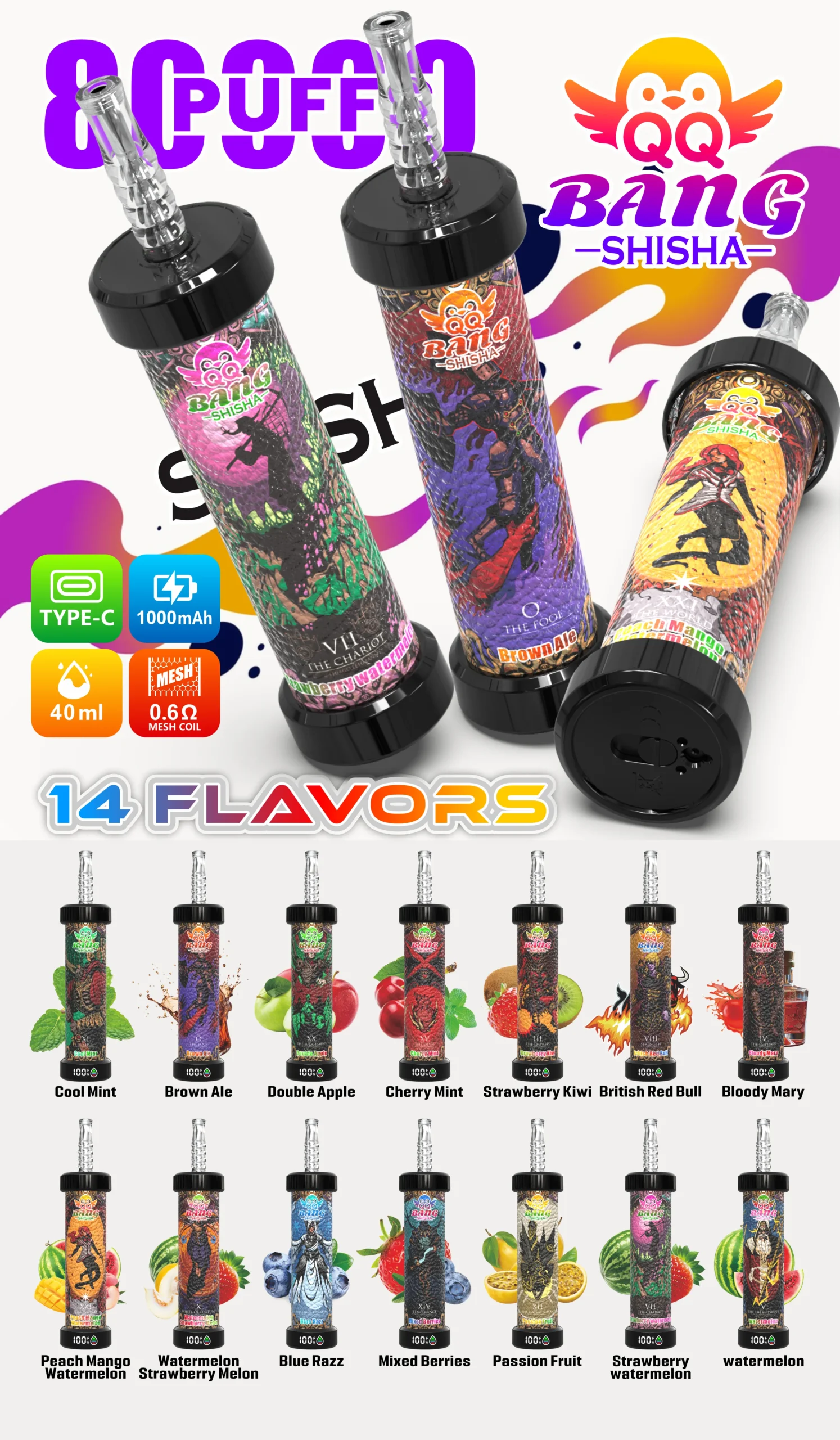 BANG BLAZE 80KPuffs Shisha Disposable Vapes - immagine 16