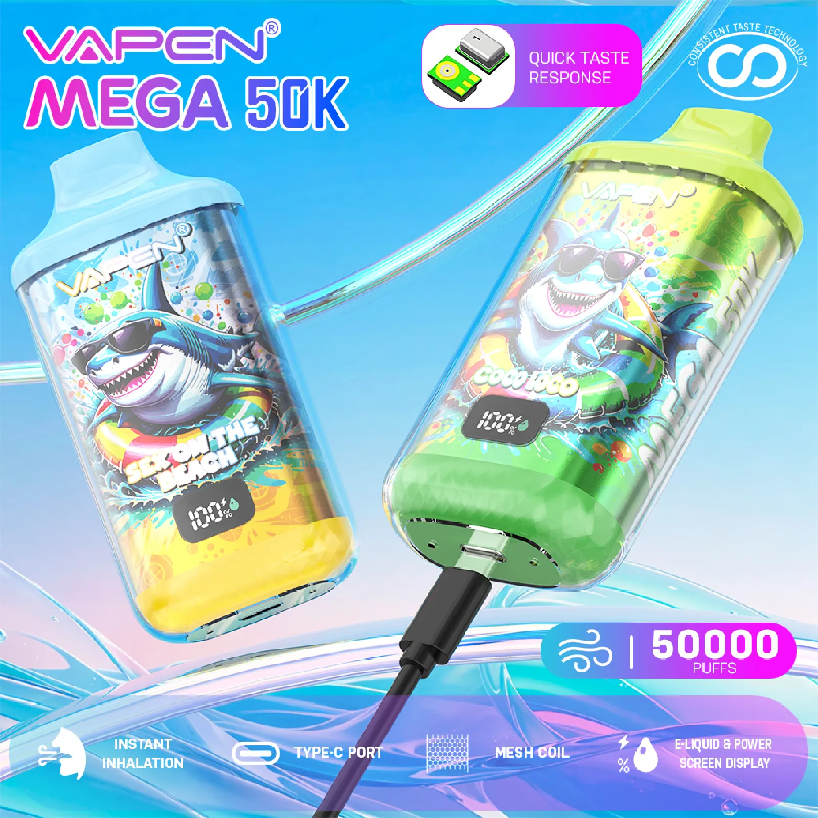 Vapen Mega 50K – Wholesale Vape Europe (50PCS)EU - immagine 2