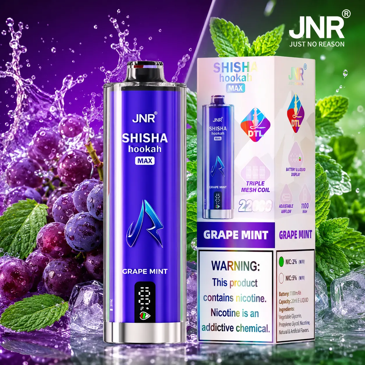 JNR Shisha Max Vape | 22000 Puffs (50 PCS) - immagine 7