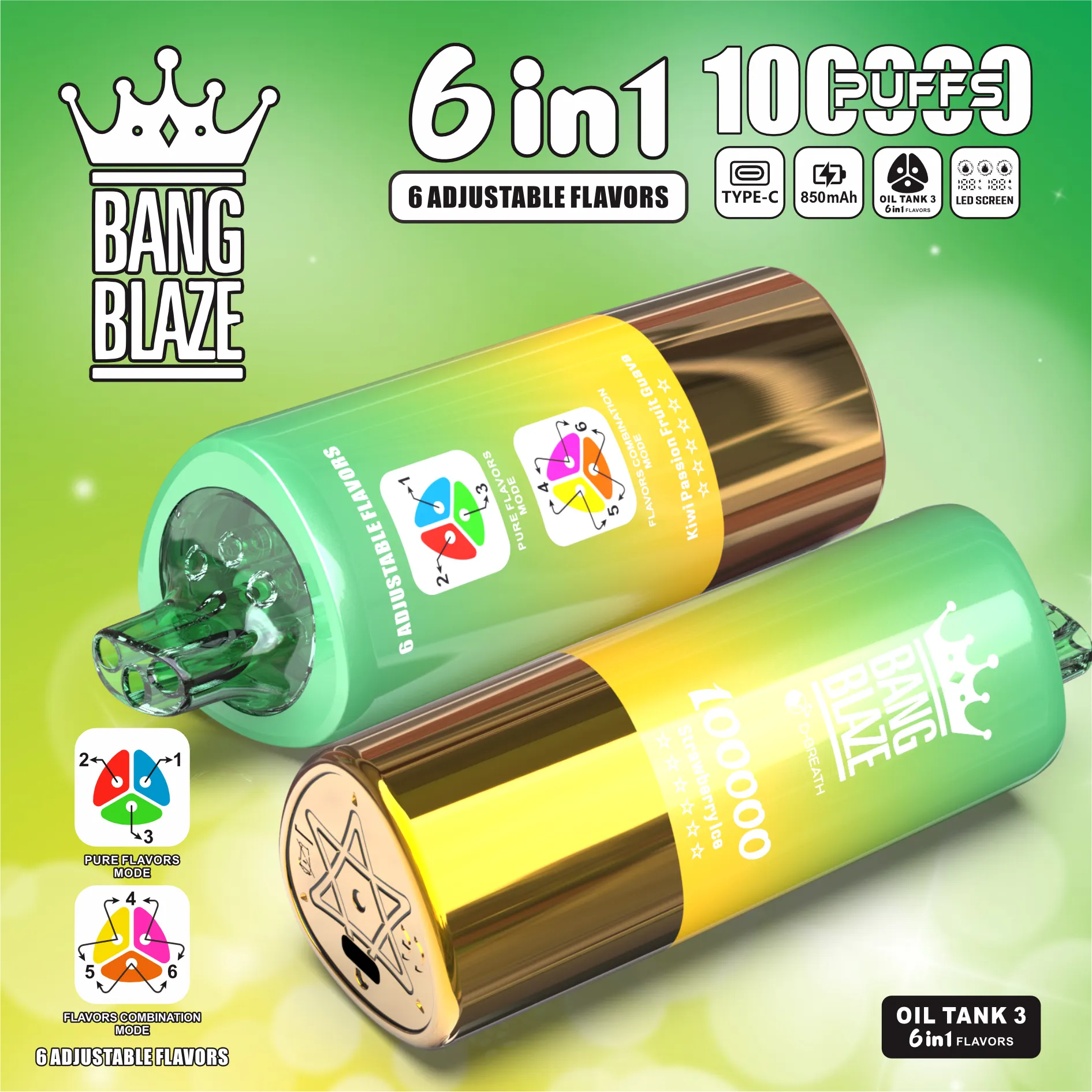 Bang Blaze 100000 100K Puffs 6 in 1(10PCS)EU - immagine 8