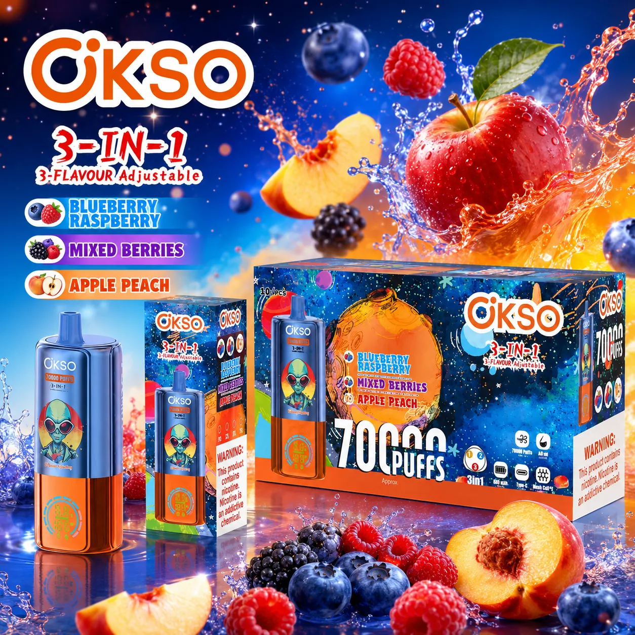 OKSO 3in1 70K Disposable Vape(10PCS) - immagine 13
