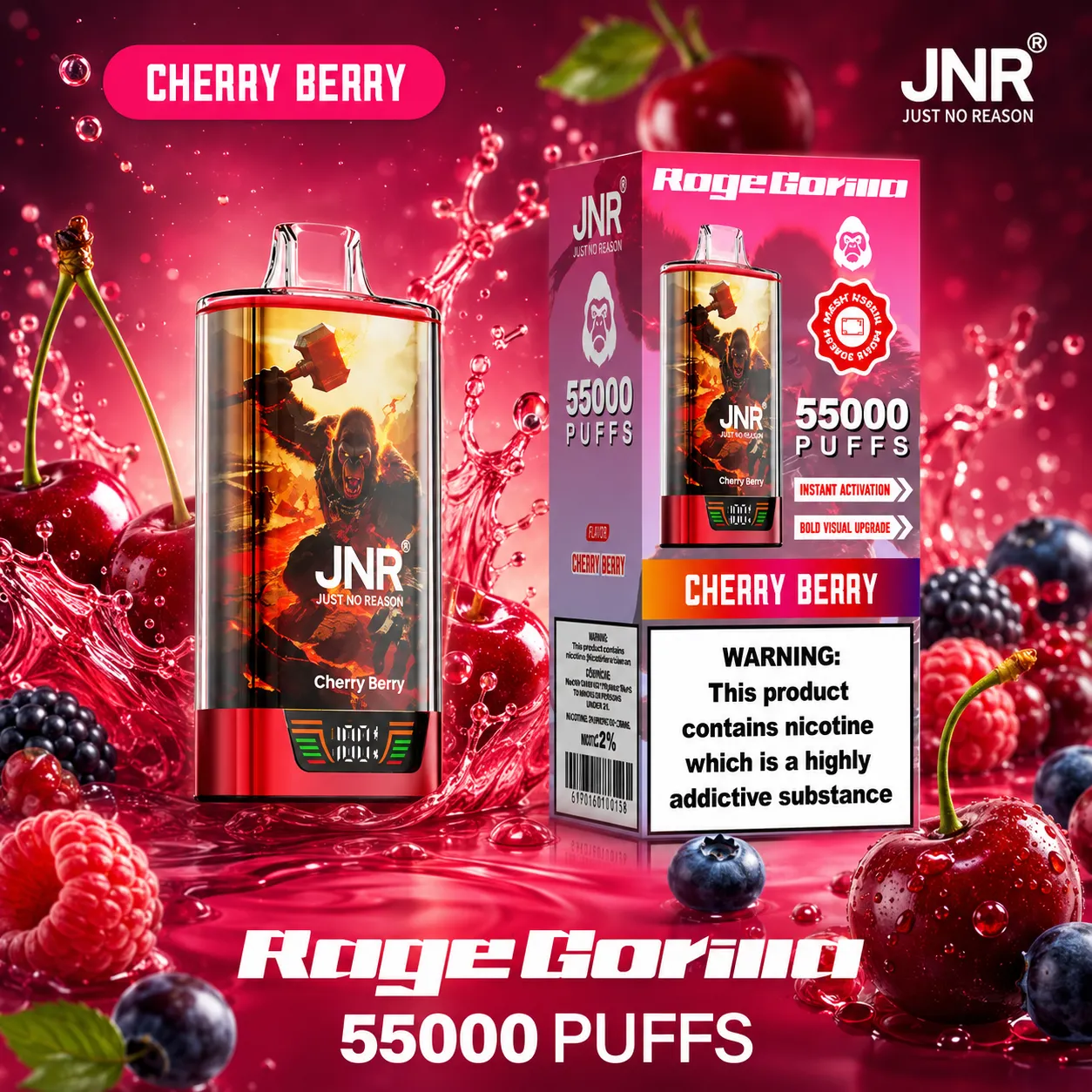 JNR Rage Gorilla Vape | 55000 Puffs (50 PCS) - immagine 8