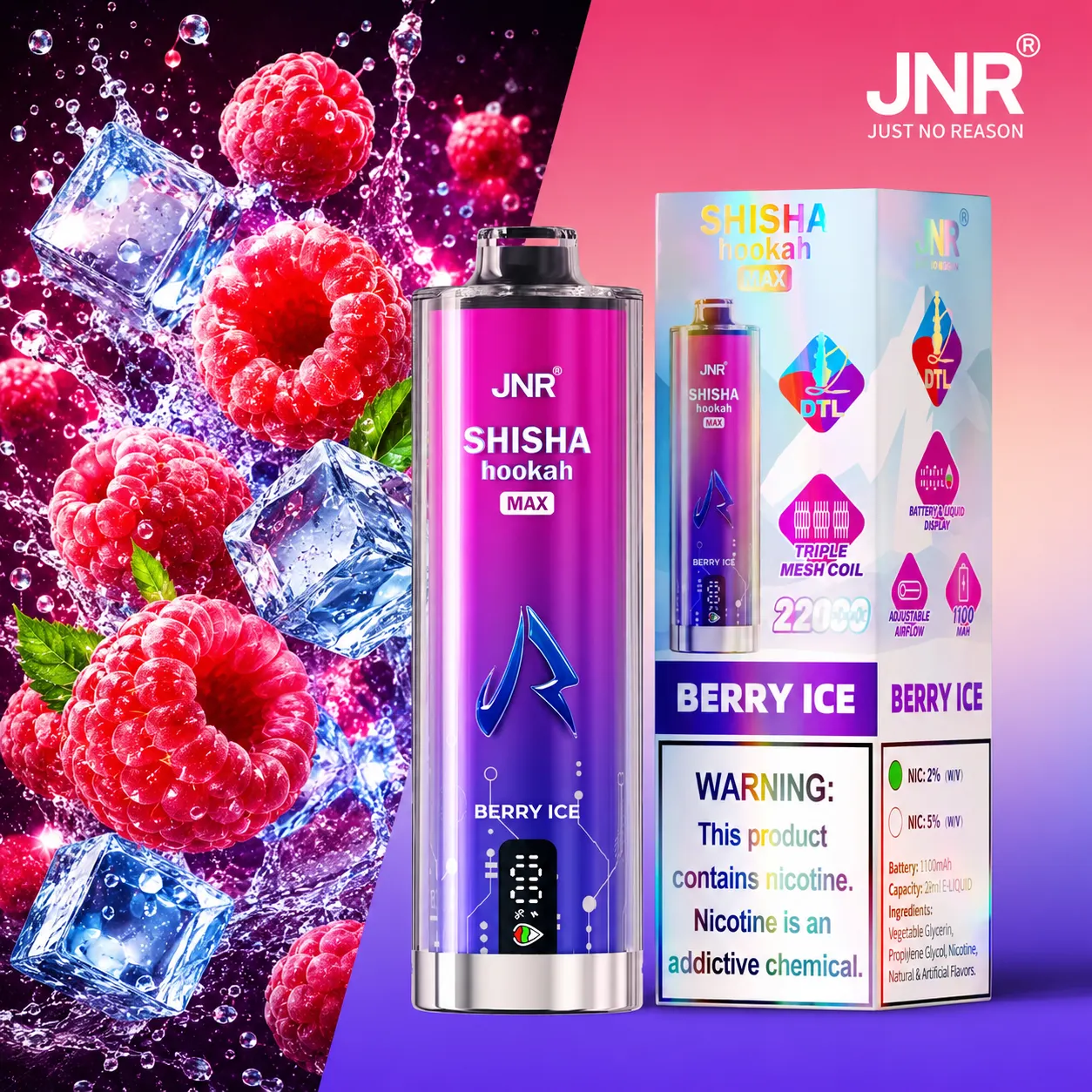 JNR Shisha Max Vape | 22000 Puffs (50 PCS) - immagine 9