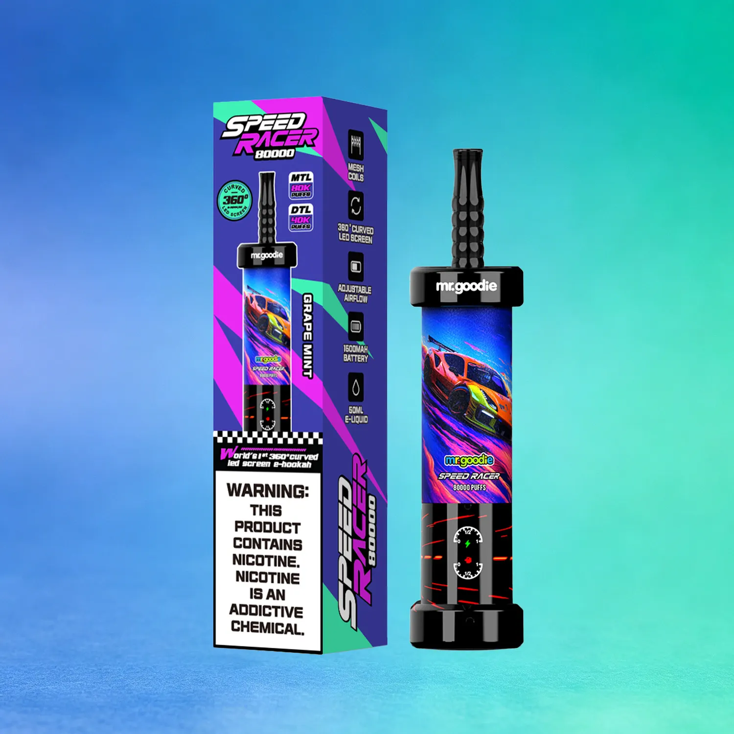 Mr. Goodie Speed Racer 80K 80000 Puffs Disposable Vape Dual Mode Rechargeable LED Display E-Cigarette - immagine 7