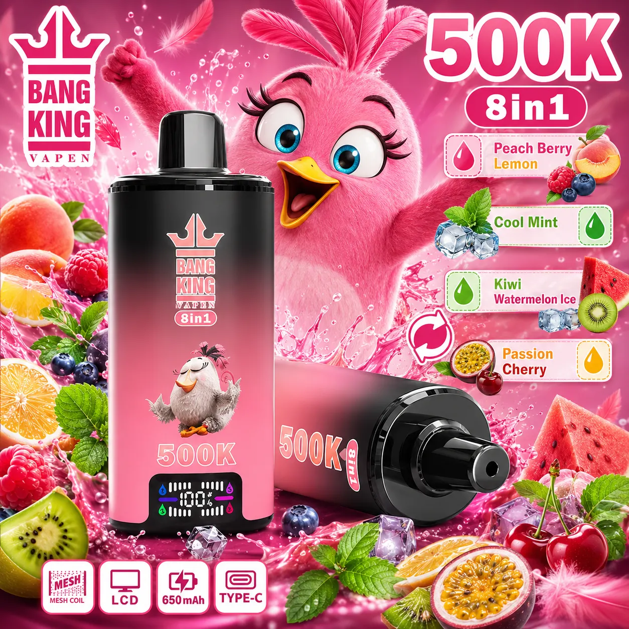 【New Arrive】Bang King 500K:8-in-1 Flavors Vape - immagine 11