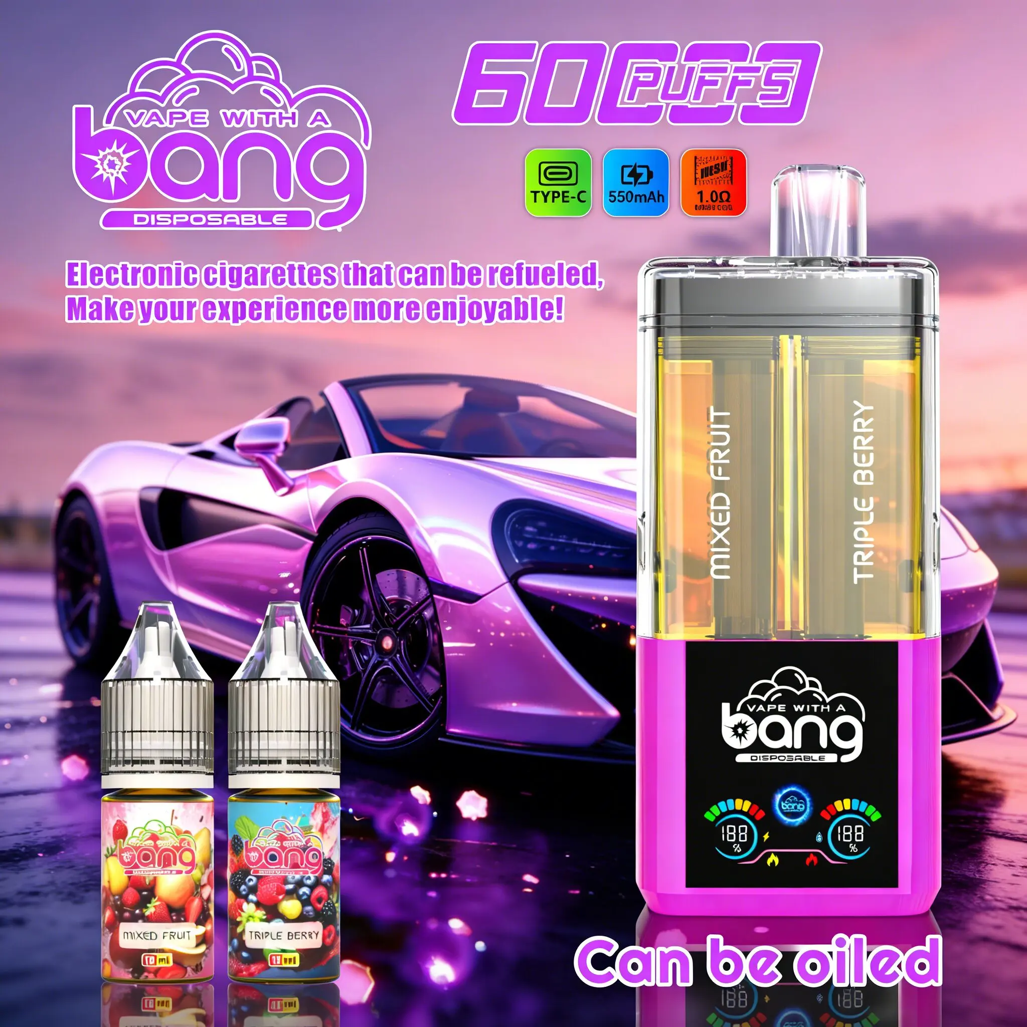 Bang Dual Refillable Oil 60K Vape | 60000 Puffs - immagine 2