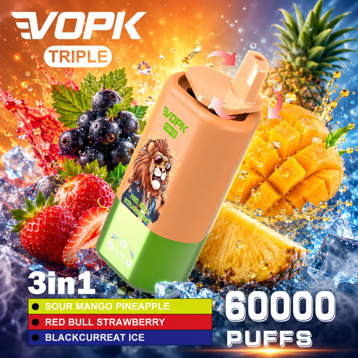 VOPK Triple 3 in 1 60K Vape | 60000 Puffs - immagine 3