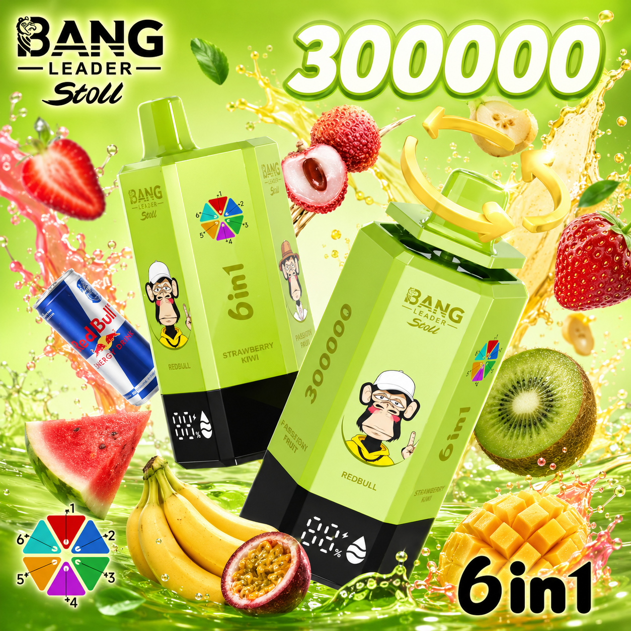 Bang Leader Stoll 300K 6-in-1 Vape | 300000 Puffs(10PCS) - immagine 2
