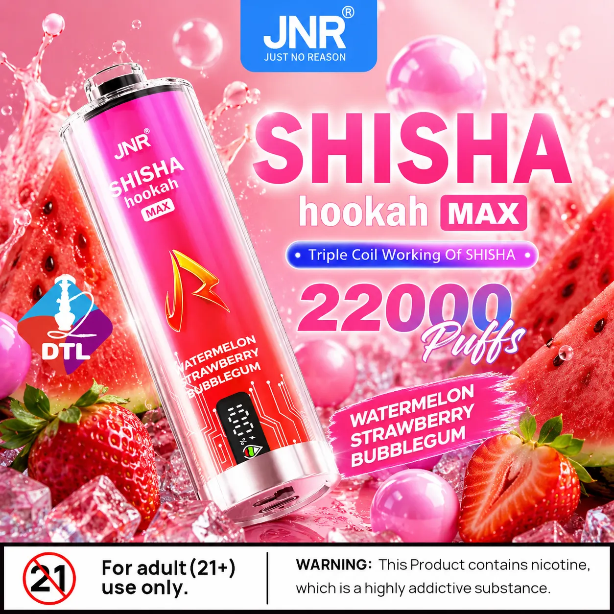 JNR Shisha Max Vape | 22000 Puffs (50 PCS)