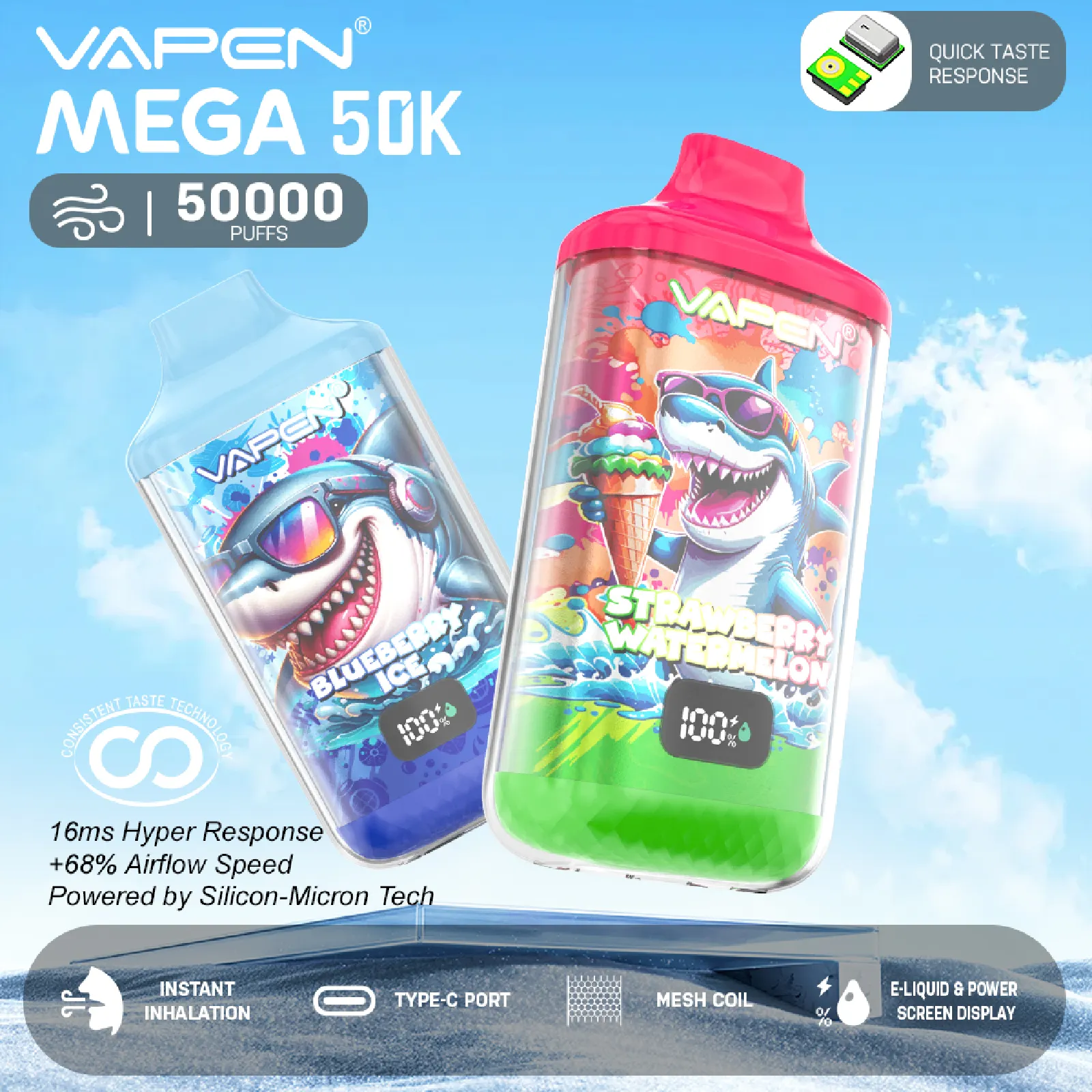 Vapen Mega 50K – Wholesale Vape Europe (50PCS)EU - immagine 10