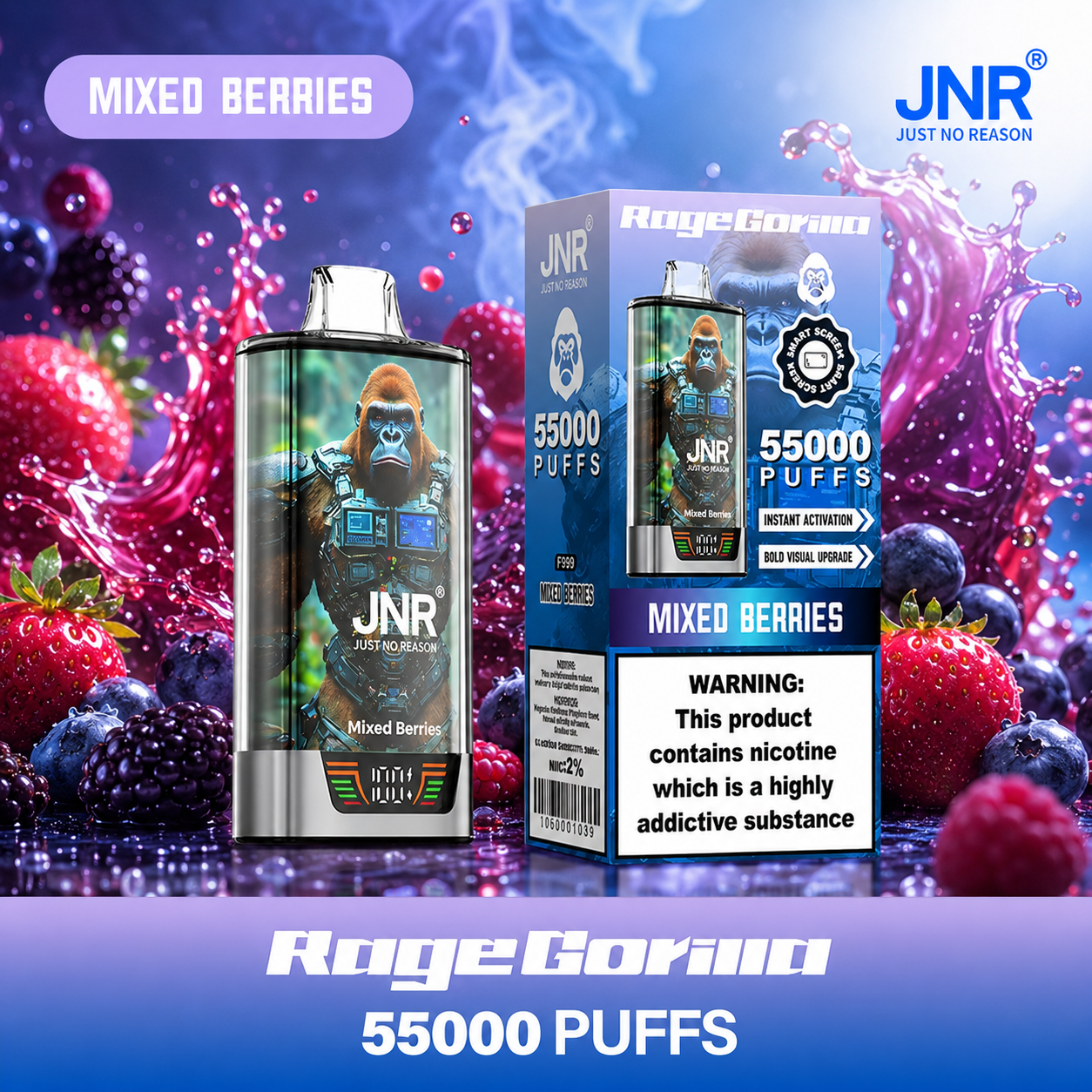 JNR Rage Gorilla Vape | 55000 Puffs (50 PCS) - immagine 16