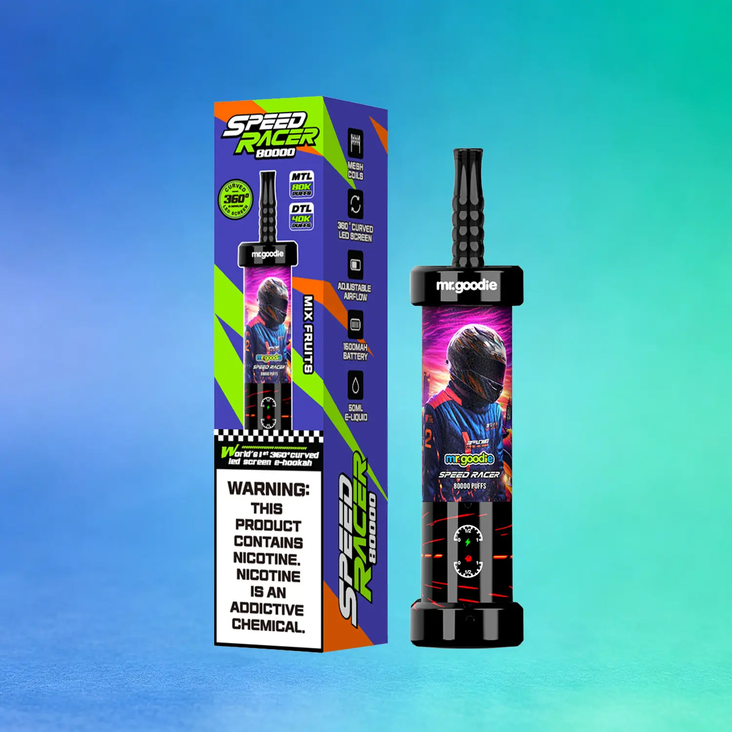 Mr. Goodie Speed Racer 80K 80000 Puffs Disposable Vape Dual Mode Rechargeable LED Display E-Cigarette - immagine 4