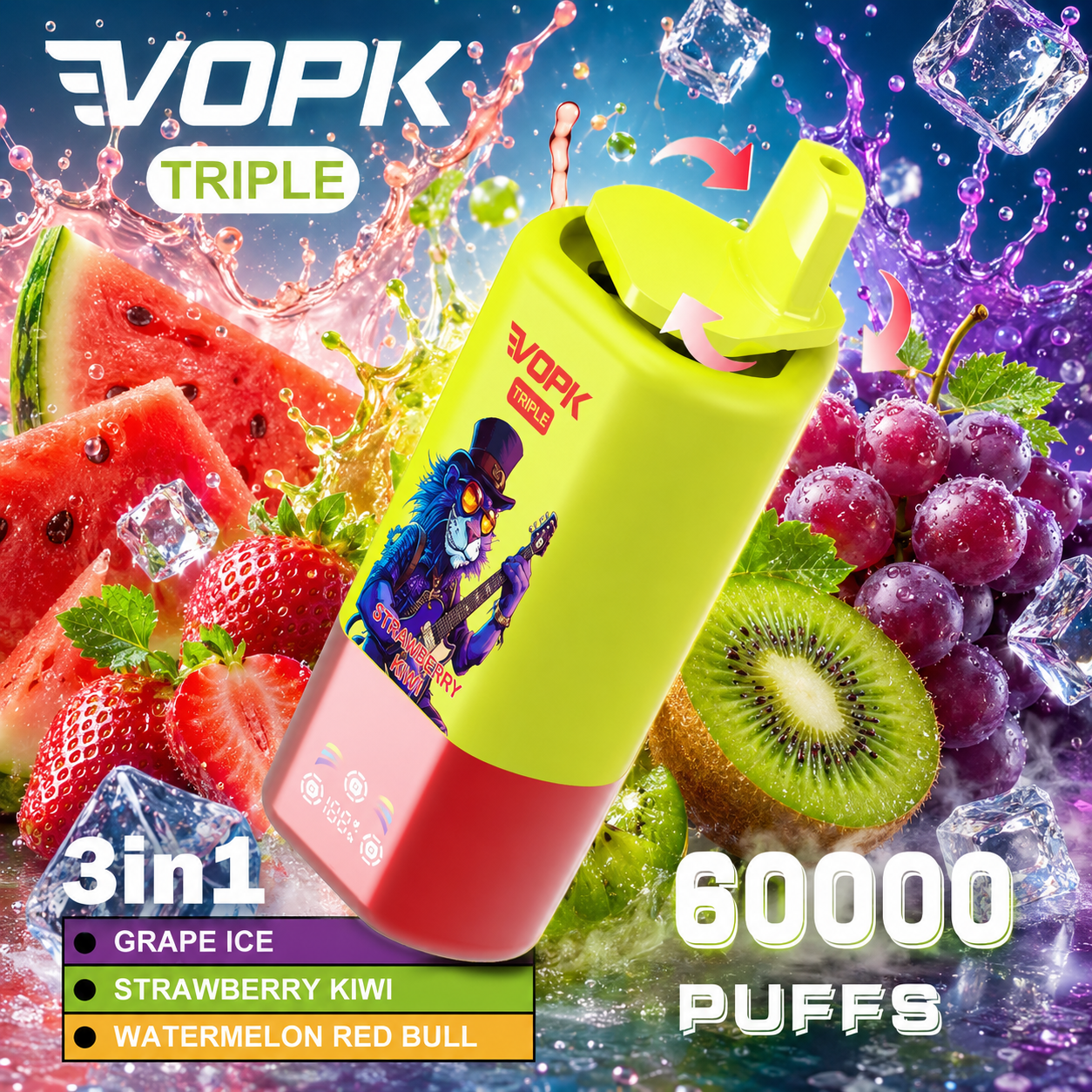 VOPK Triple 3 in 1 60K Vape | 60000 Puffs - immagine 7