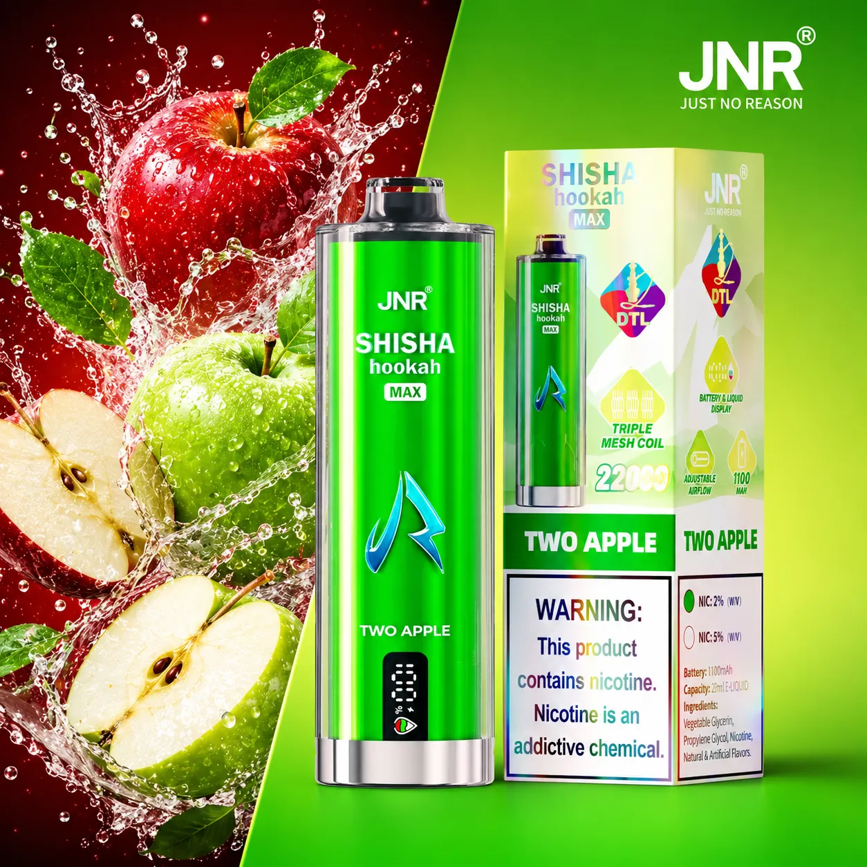 JNR Shisha Max Vape | 22000 Puffs (50 PCS) - immagine 12