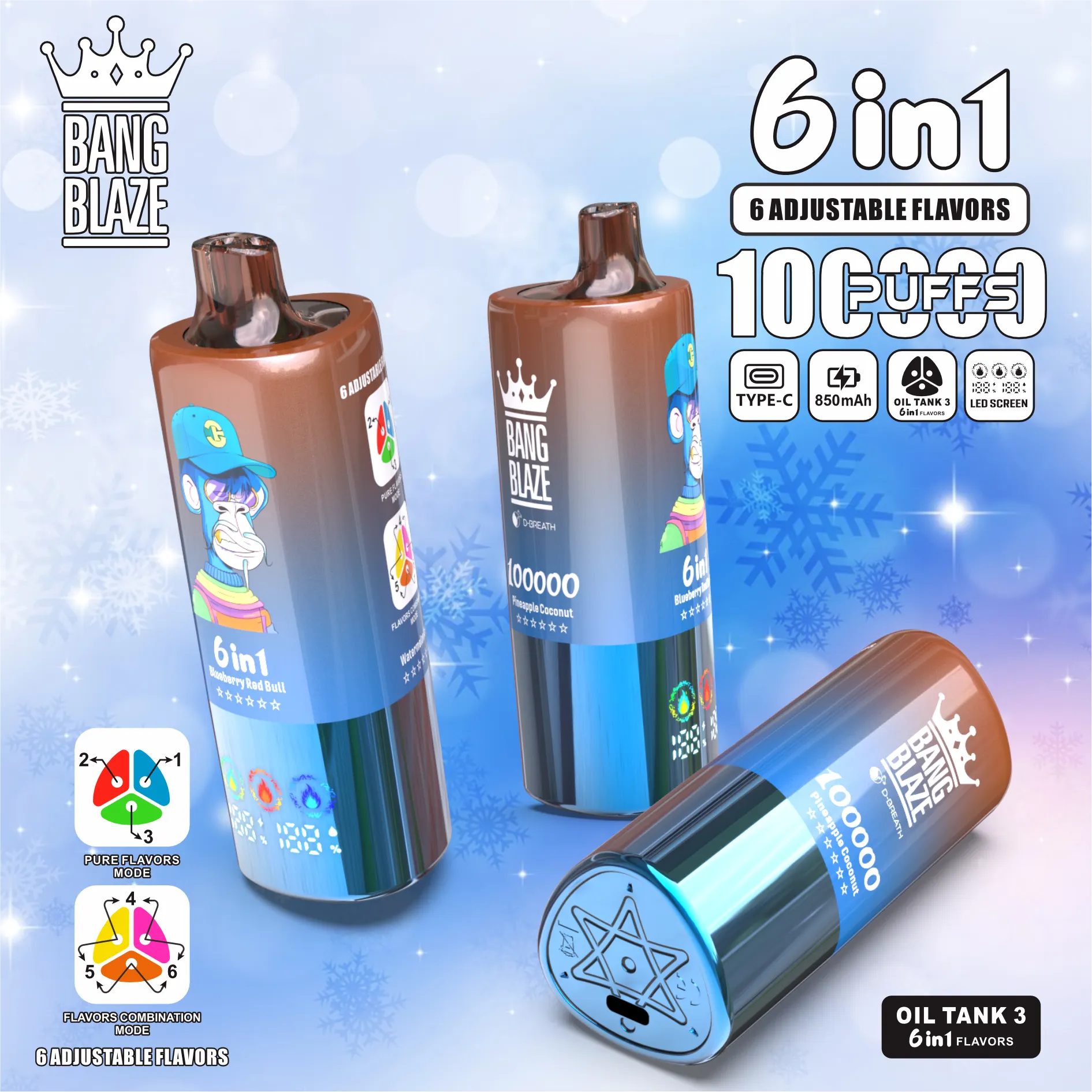 Bang Blaze 100000 100K Puffs 6 in 1(10PCS)EU - immagine 7
