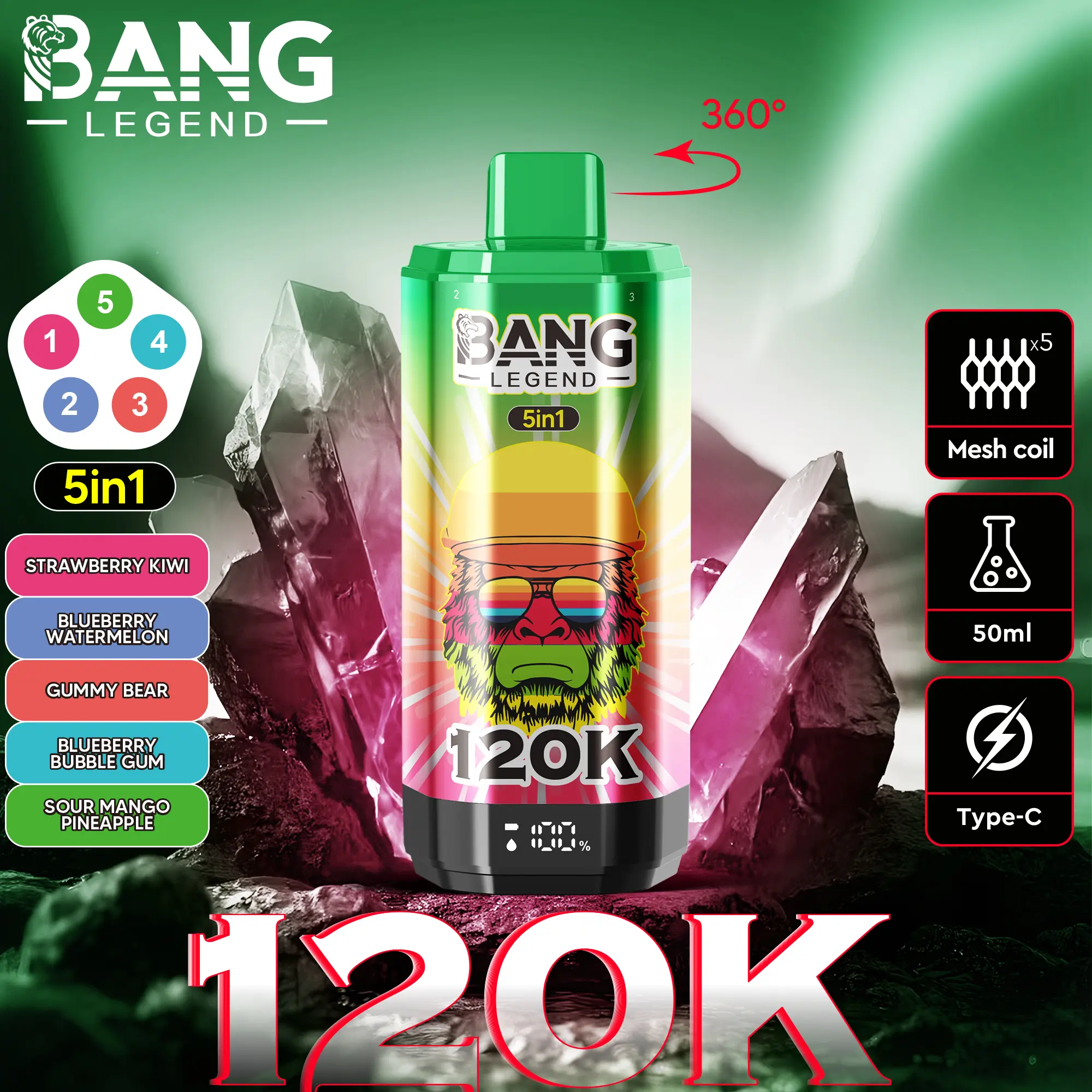 Bang Legend 120000 120K Puffs 5 in 1 (10PCS)EU - immagine 16