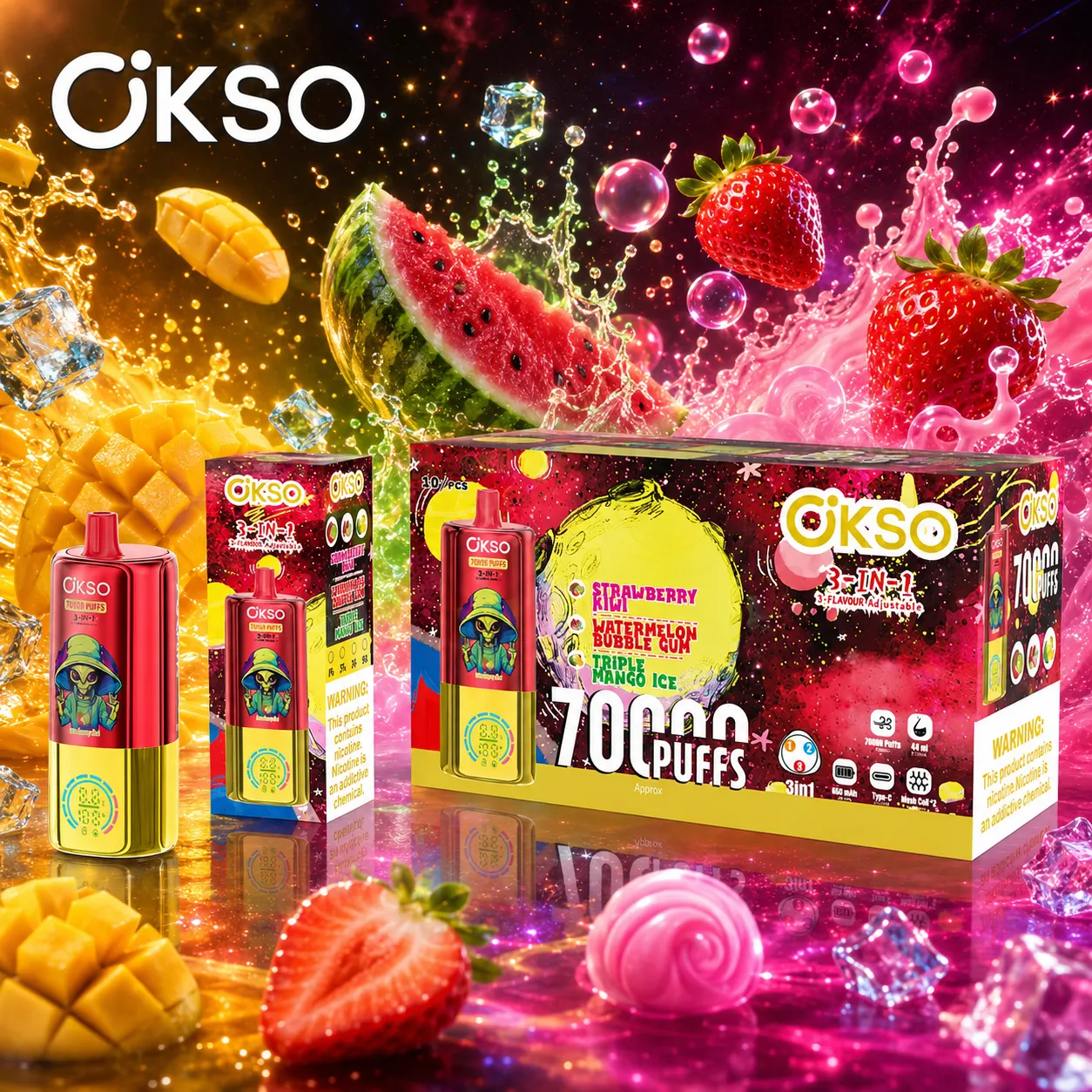 OKSO 3in1 70K Disposable Vape(10PCS) - immagine 3