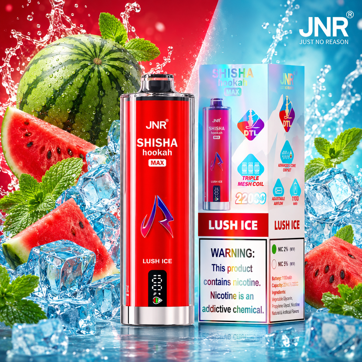 JNR Shisha Max Vape | 22000 Puffs (50 PCS) - immagine 8
