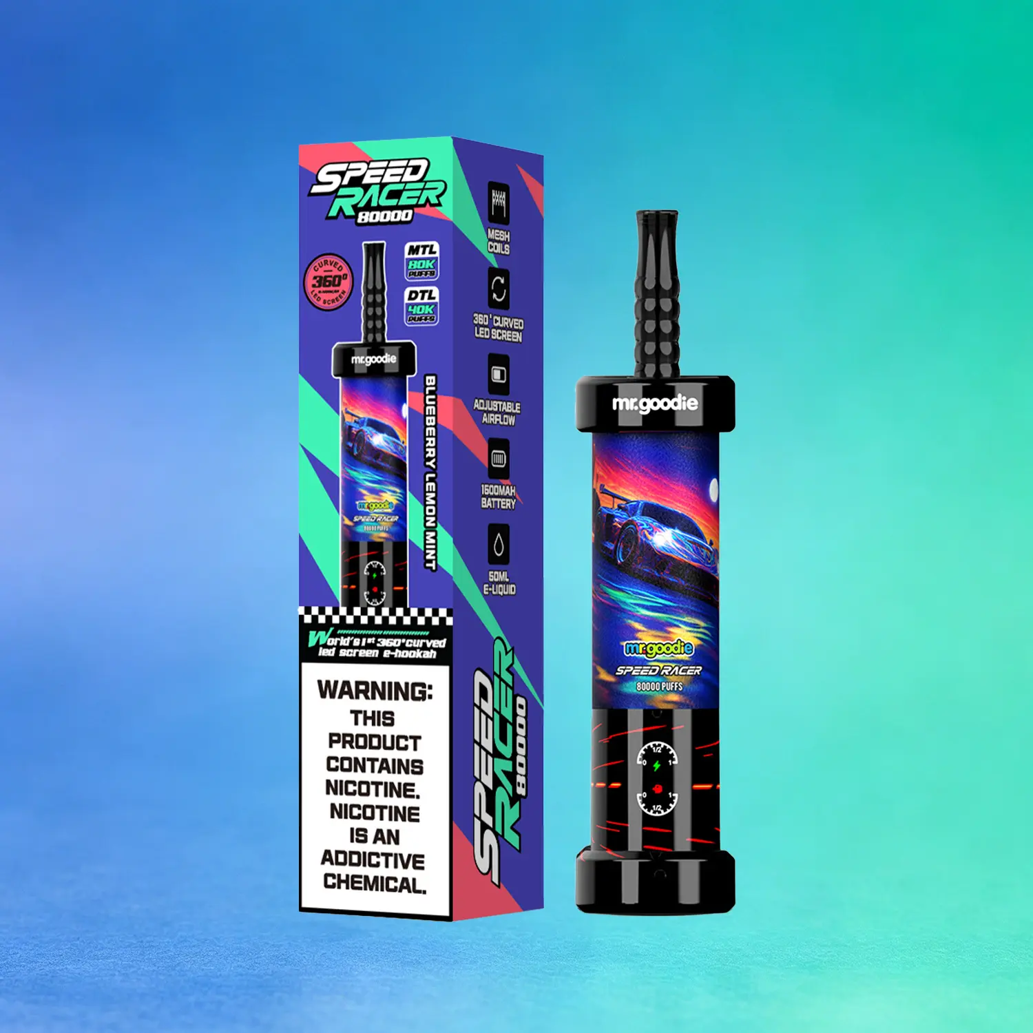 Mr. Goodie Speed Racer 80K 80000 Puffs Disposable Vape Dual Mode Rechargeable LED Display E-Cigarette - immagine 10