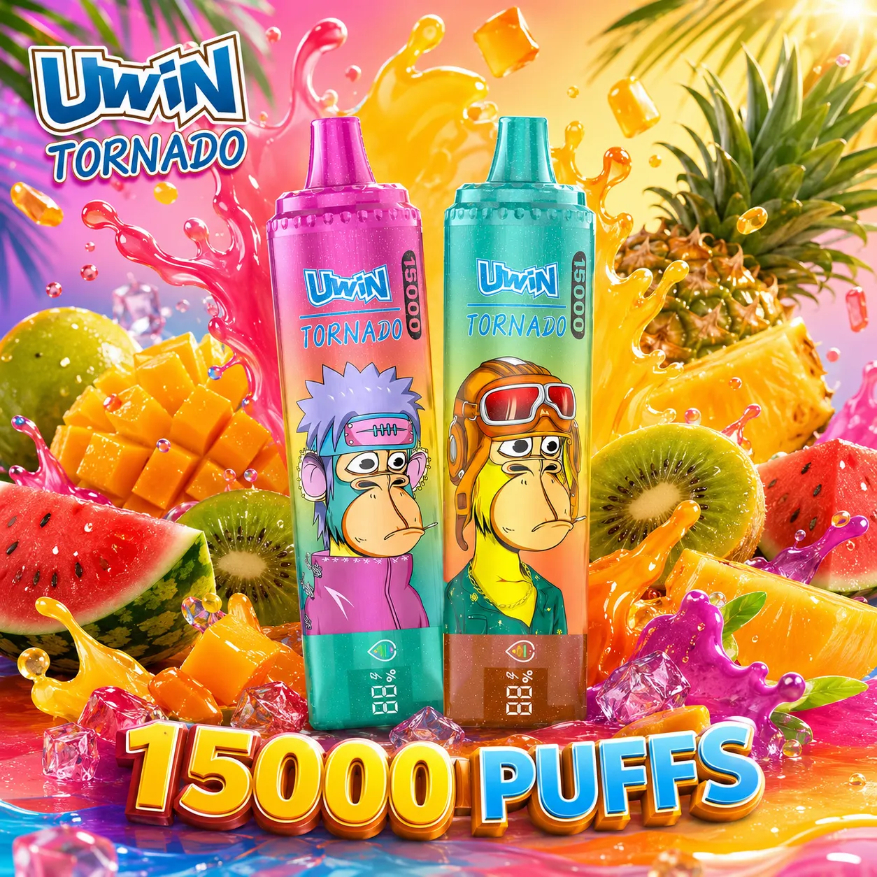 【New Arrive🎁】Uwin Tornado 15000 Puffs LED Display 15K Disposable Vape