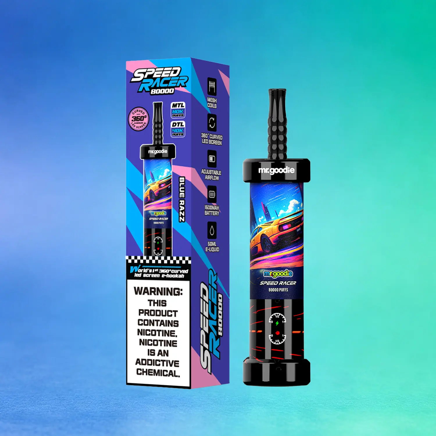 Mr. Goodie Speed Racer 80K 80000 Puffs Disposable Vape Dual Mode Rechargeable LED Display E-Cigarette - immagine 11