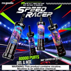 Mr. Goodie Speed Racer 80K 80000 Puffs Disposable Vape Dual Mode Rechargeable LED Display E-Cigarette